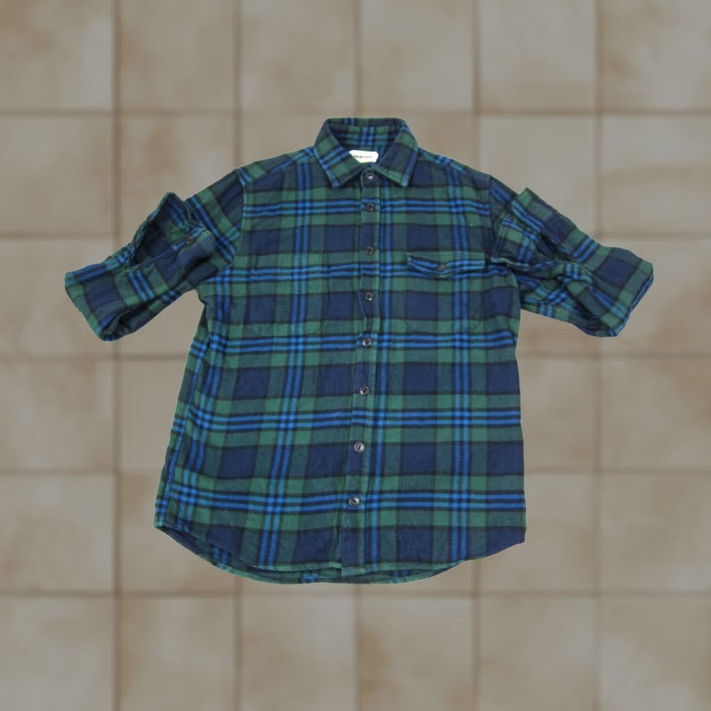 Taylor Stitch Taylor Stitch Shirt 40 Mens Blue Green Plaid Flannel Organic Cotton 90s Size US L / EU 52-54 / 3 - 1 Thumbnail