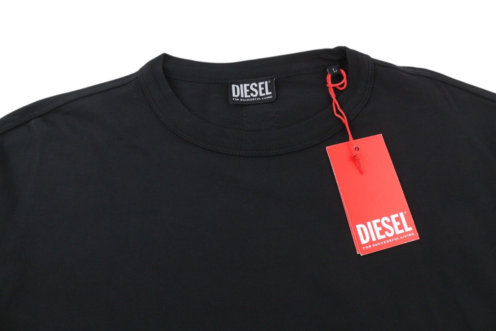 Diesel T-SHULA L Black d Crew Neck Logo Tricot T-Shirt 85138 Size US L / EU 52-54 / 3 - 4 Thumbnail