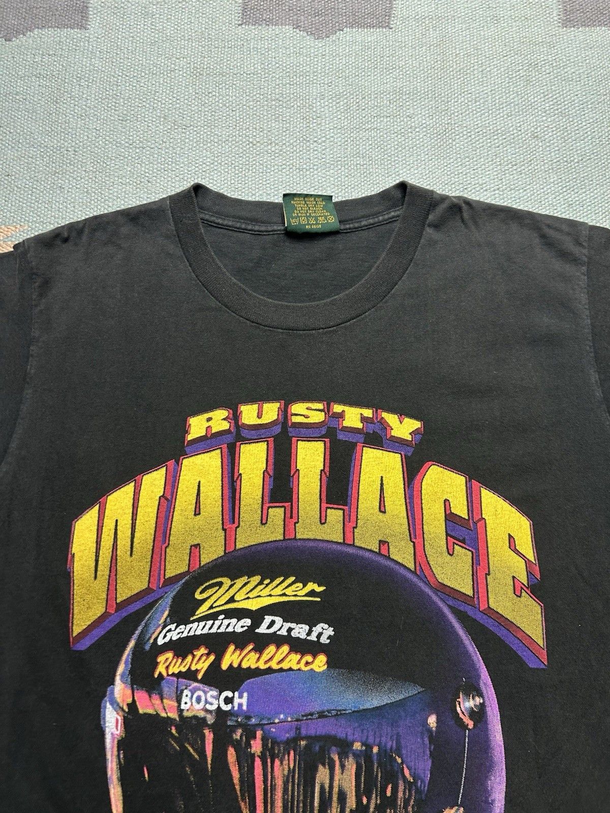 Vintage Vtg t shirt rusty wallace nascar miller beer faded large Size US L / EU 52-54 / 3 - 3 Thumbnail