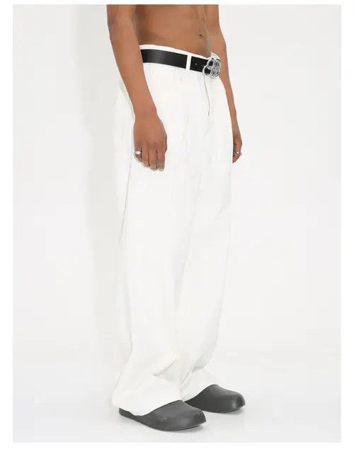 VIBE White Baggy Denim Jeans Size US 30 / EU 46 - 4 Thumbnail