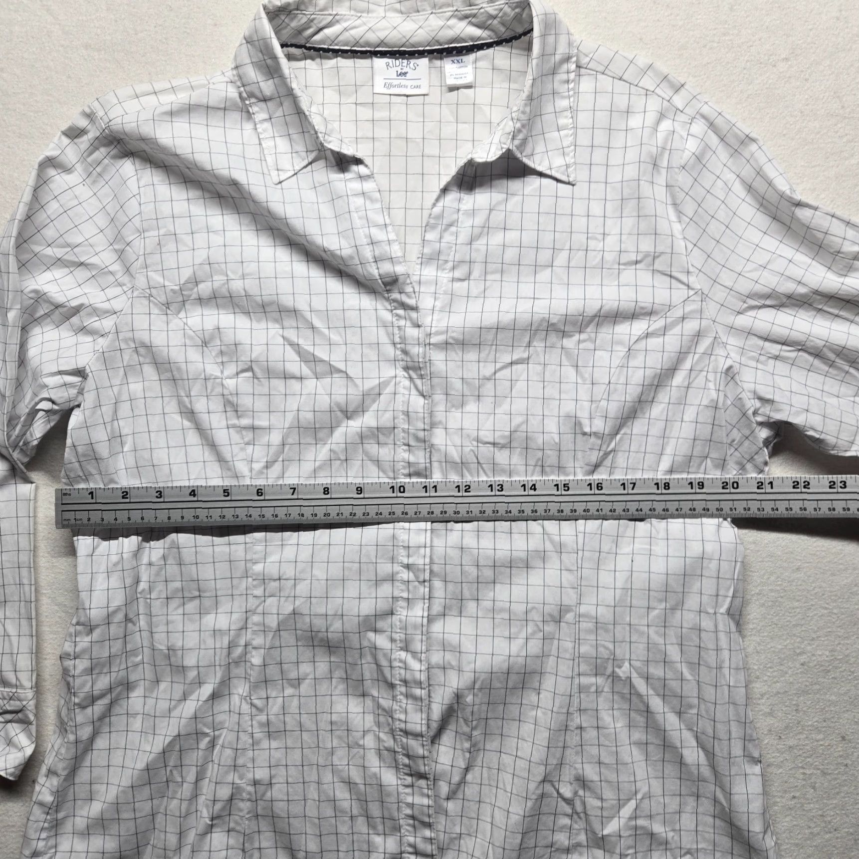 Vintage Vintage Lee Riders Women’s White V-Neck Button-Up Shirt 2XL Casual Business Office Size XXL / US 16-18 / IT 52-54 - 5 Thumbnail
