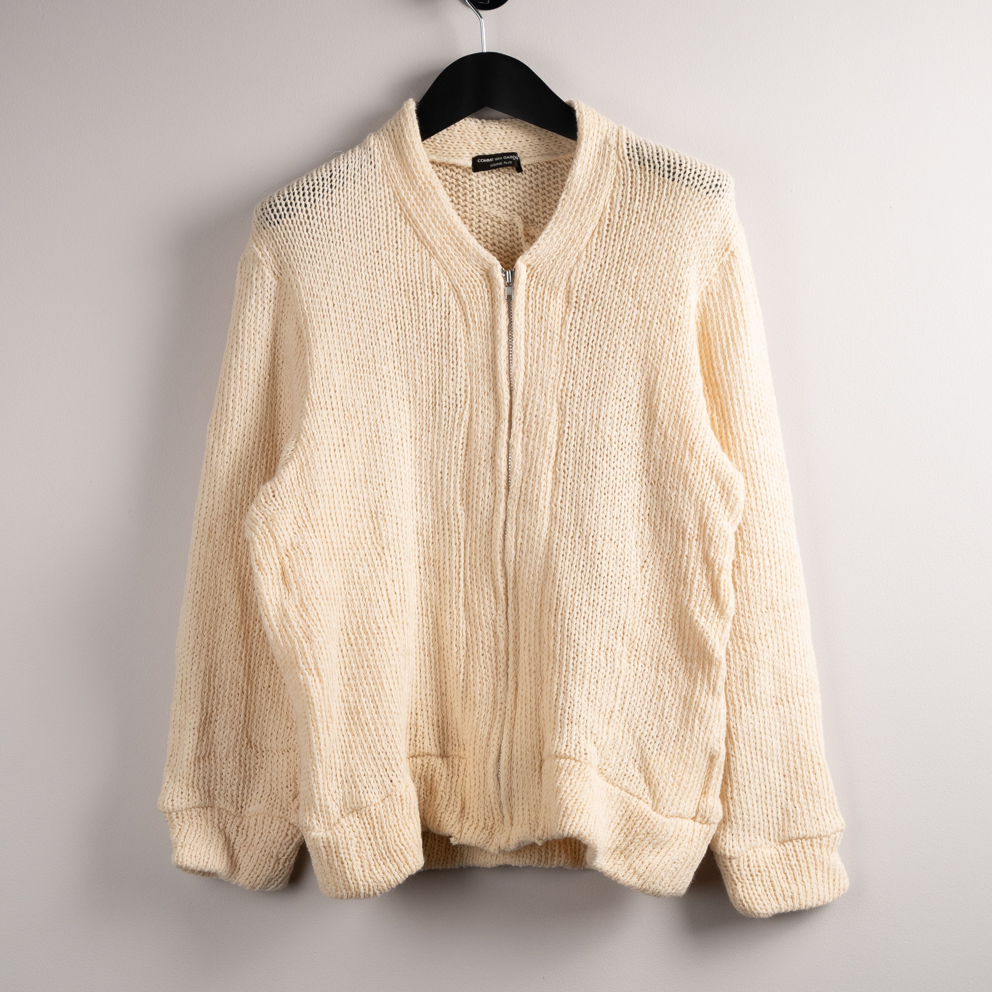 Comme des Garcons Homme Plus Comme Des Garcons Homme Plus 1998 Zip Up Cardigan Cream Size US S / EU 44-46 / 1 - 1 Thumbnail