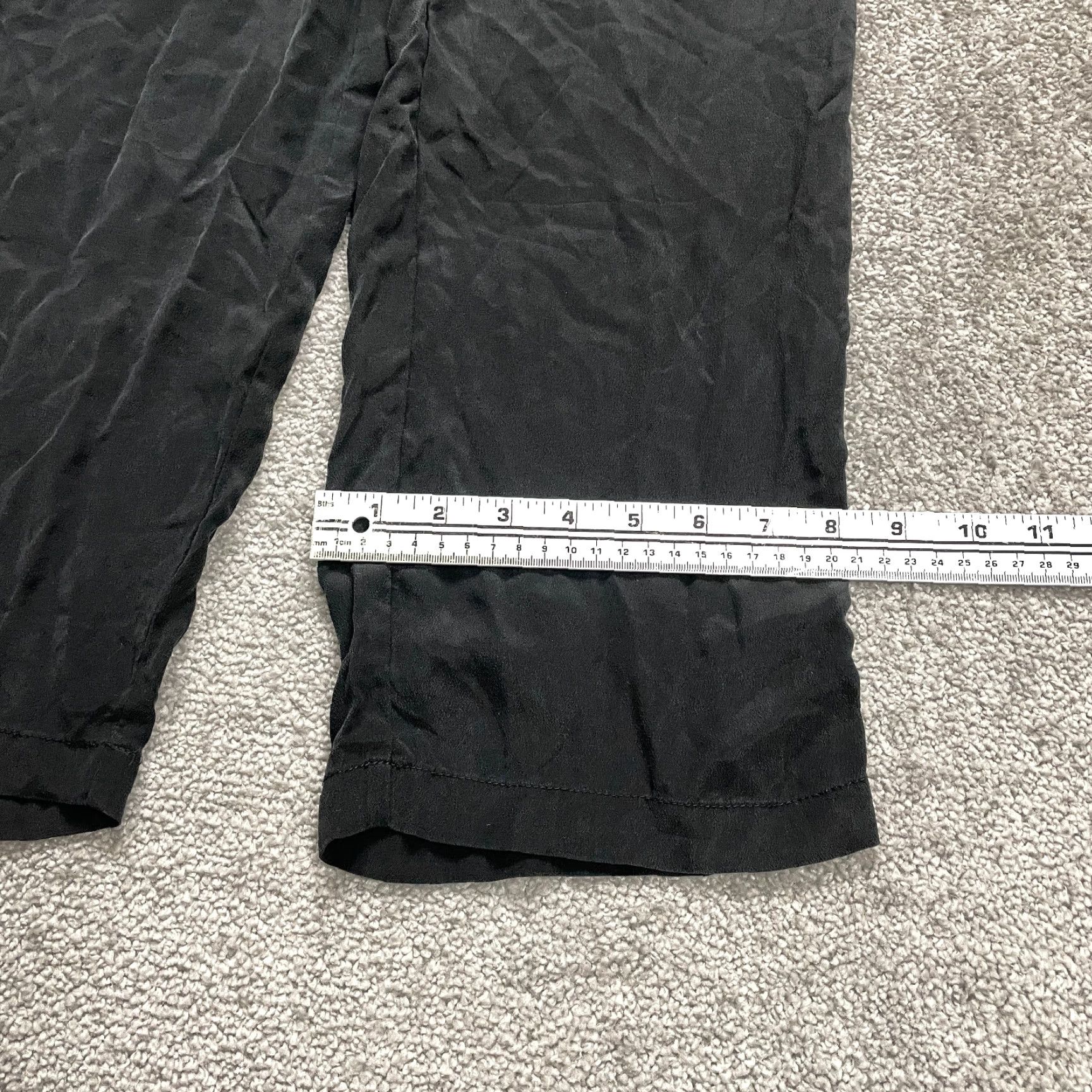 Vintage Kimberly Taylor Silk Pants Women's Size 4 Black Lightweight Dress Pants 29x28 Inseam 28 in Flat Front Straight Leg Size 27" / US 4 / IT 40 - 2 Thumbnail