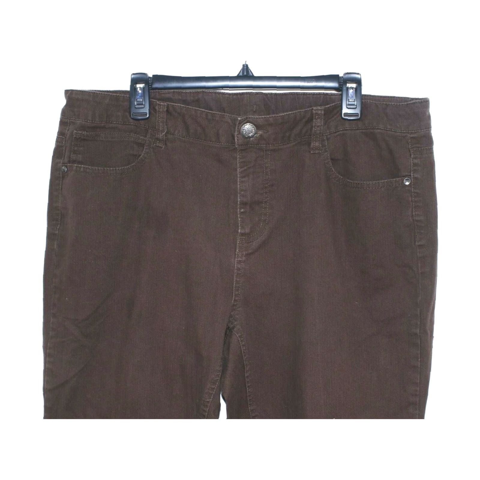 Vintage Beverly Drive Jeans Women's Plus Size 18W High Rise Casual Denim Straight Pant 37X29 Brown Pockets Size 40" / US 18 - 3 Thumbnail