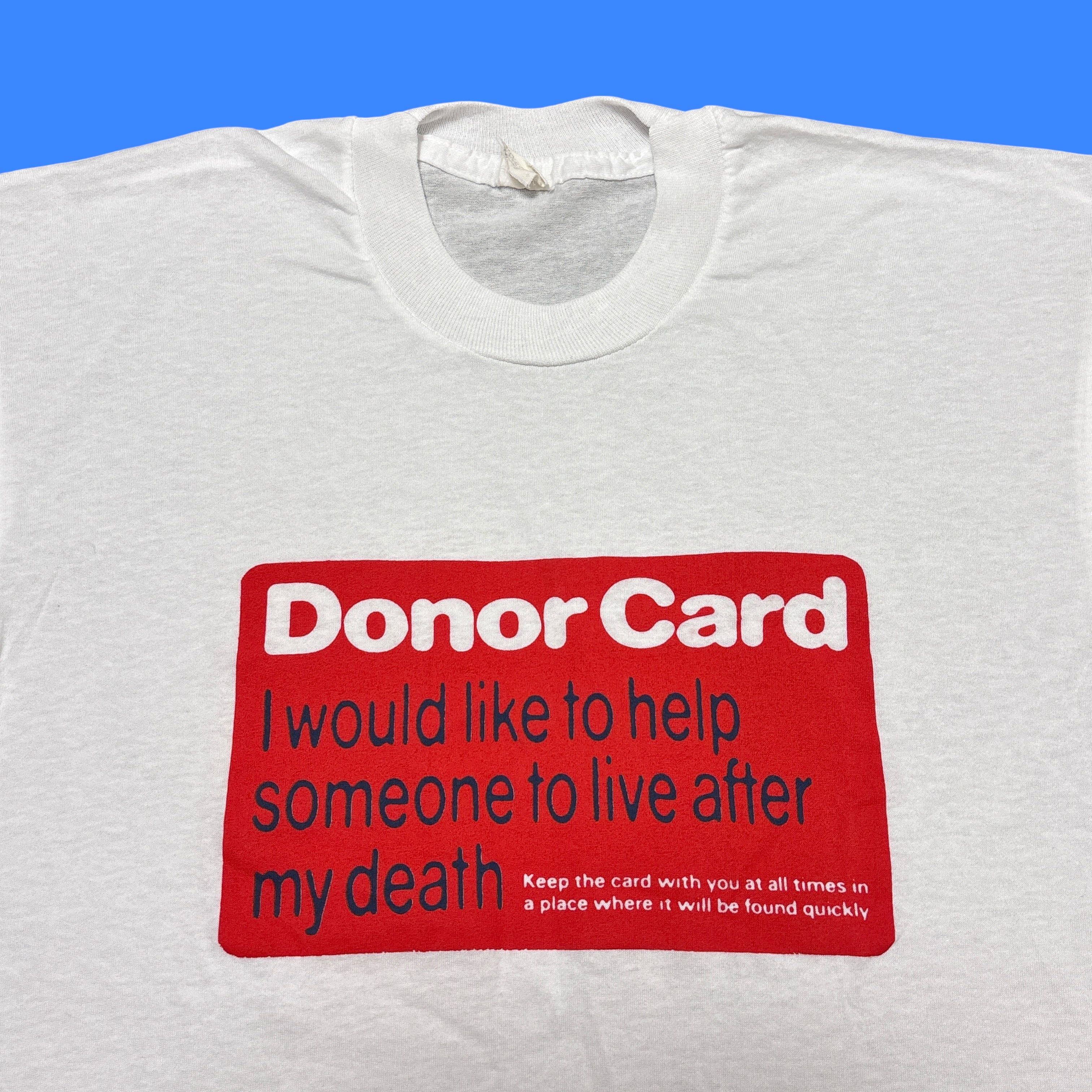Vintage Vintage 80s T Shirt Single Stitch Screen Stars Blood Donor Size US L / EU 52-54 / 3 - 3 Thumbnail