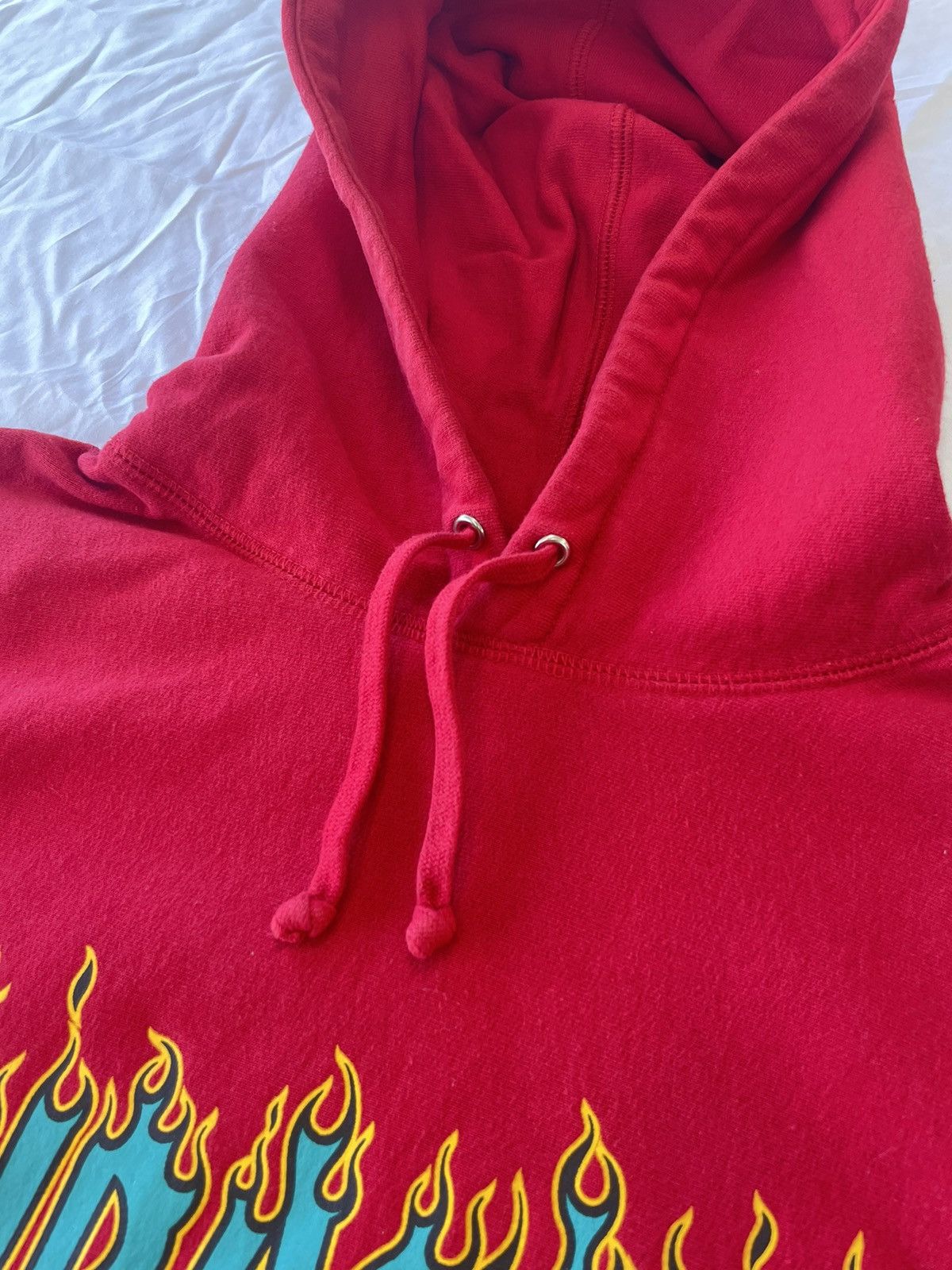 Supreme Thrasher Flame Logo Hoodie Red Size Medium