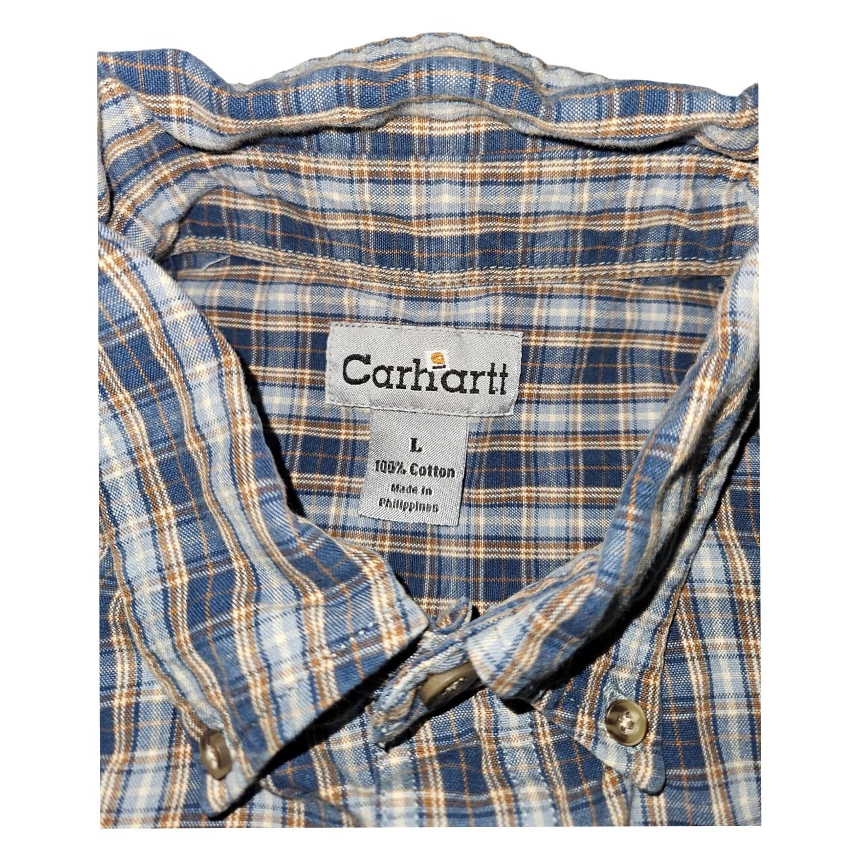 Carhartt Carhartt Shirt Large Blue Plaid Button Down Long Sleeve Casual Pockets Men's Size US L / EU 52-54 / 3 - 3 Thumbnail