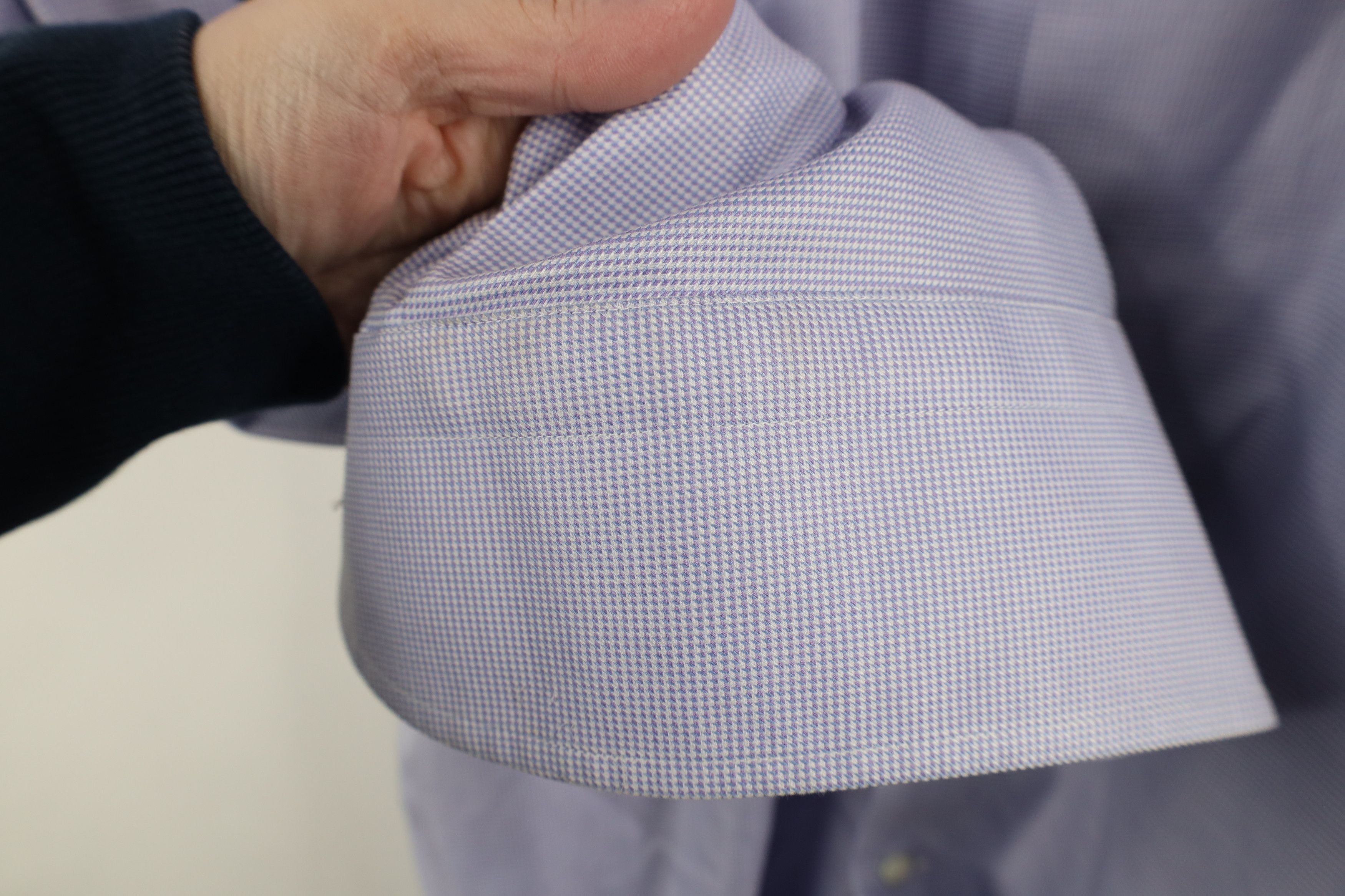Canali × Vintage Canali Houndstooth Long Sleeve Button Shirt Cotton Blue Size US M / EU 48-50 / 2 - 7 Thumbnail