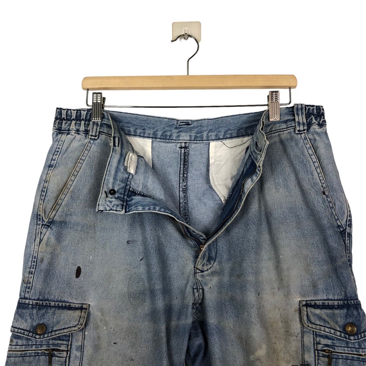 Japanese Brand 🔥Vintage Bush Cargo Jeans Biker Painter Workers Usa Size US 36 / EU 52 - 17 Thumbnail