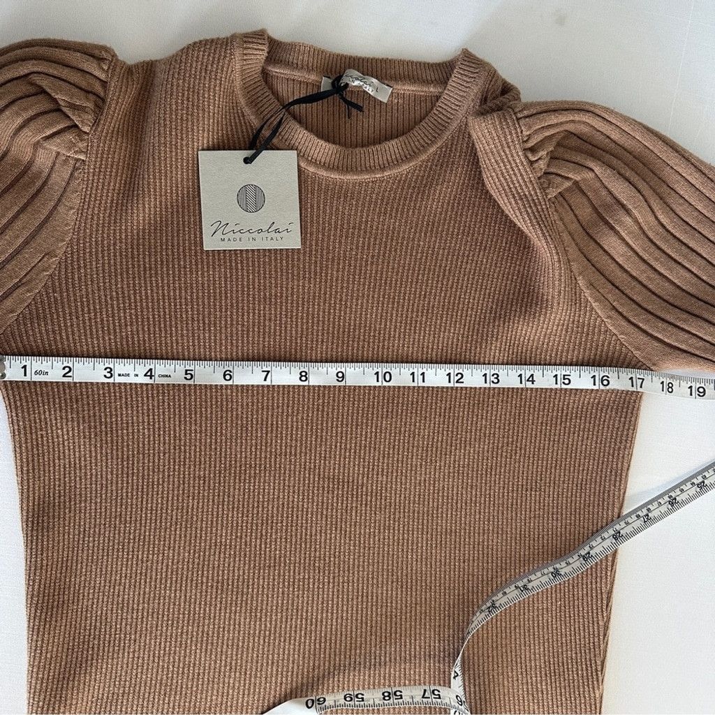 Other Niccolai Women's Ribbed Knit Sweater Long Sleeve Brown Large Size L / US 10 / IT 46 - 9 Thumbnail