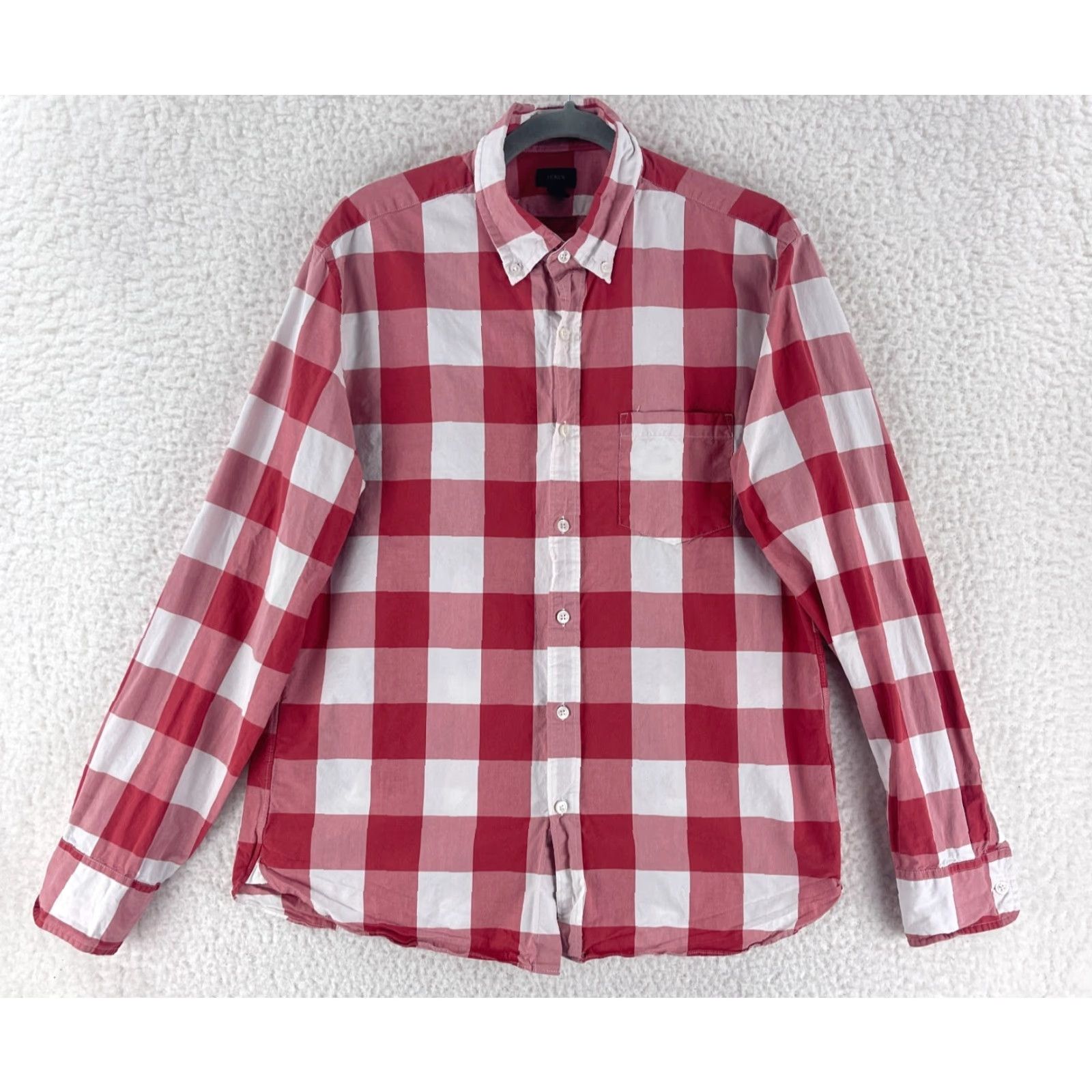 J.Crew J. Crew Button-Up Shirt Men Large Red Plaid Print Long Sleeve 100% Cotton Casual Size US L / EU 52-54 / 3 - 2 Thumbnail