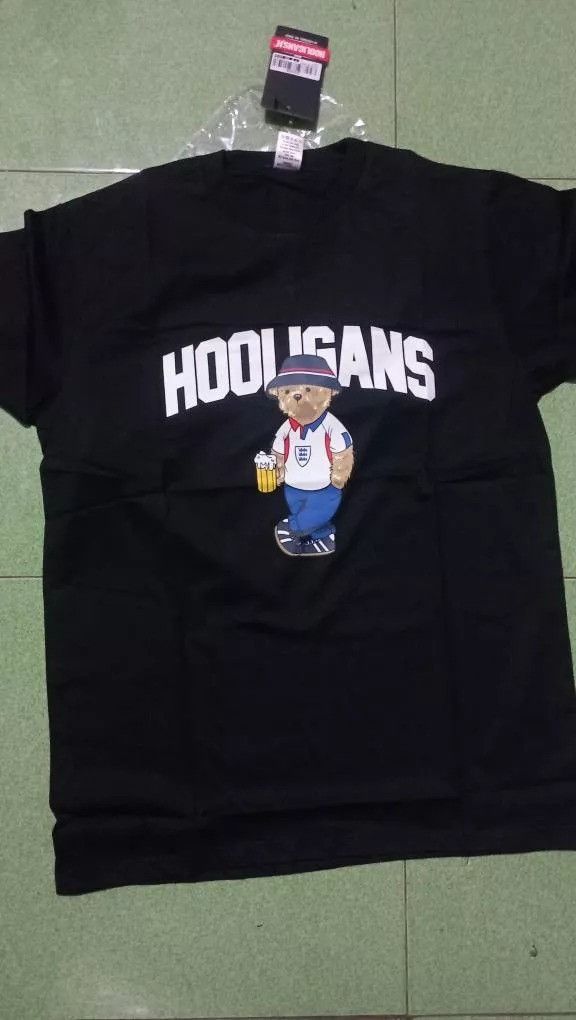 Japanese Brand × Vintage HOOLIGANS T-Shirt VAR TED ENG - Black Size US M / EU 48-50 / 2 - 1 Thumbnail
