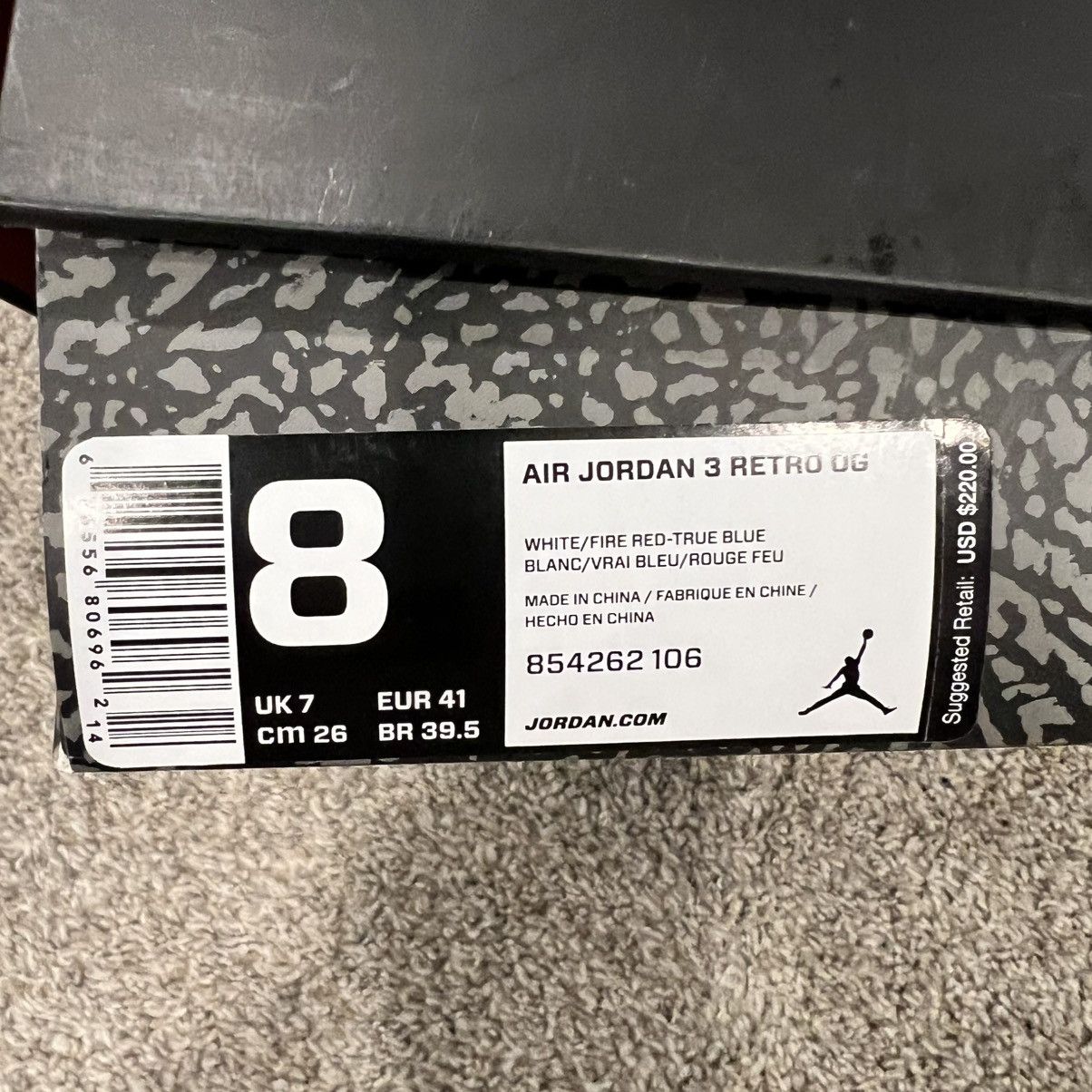 Jordan Brand 2016 Nike Air Jordan 3 True Blue Size US 8 / EU 41 - 13 Thumbnail