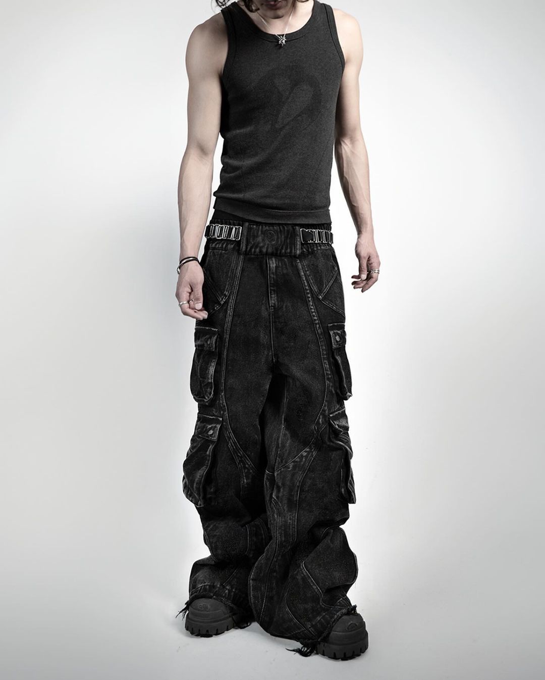 Gothic retro jeans wide leg baggy