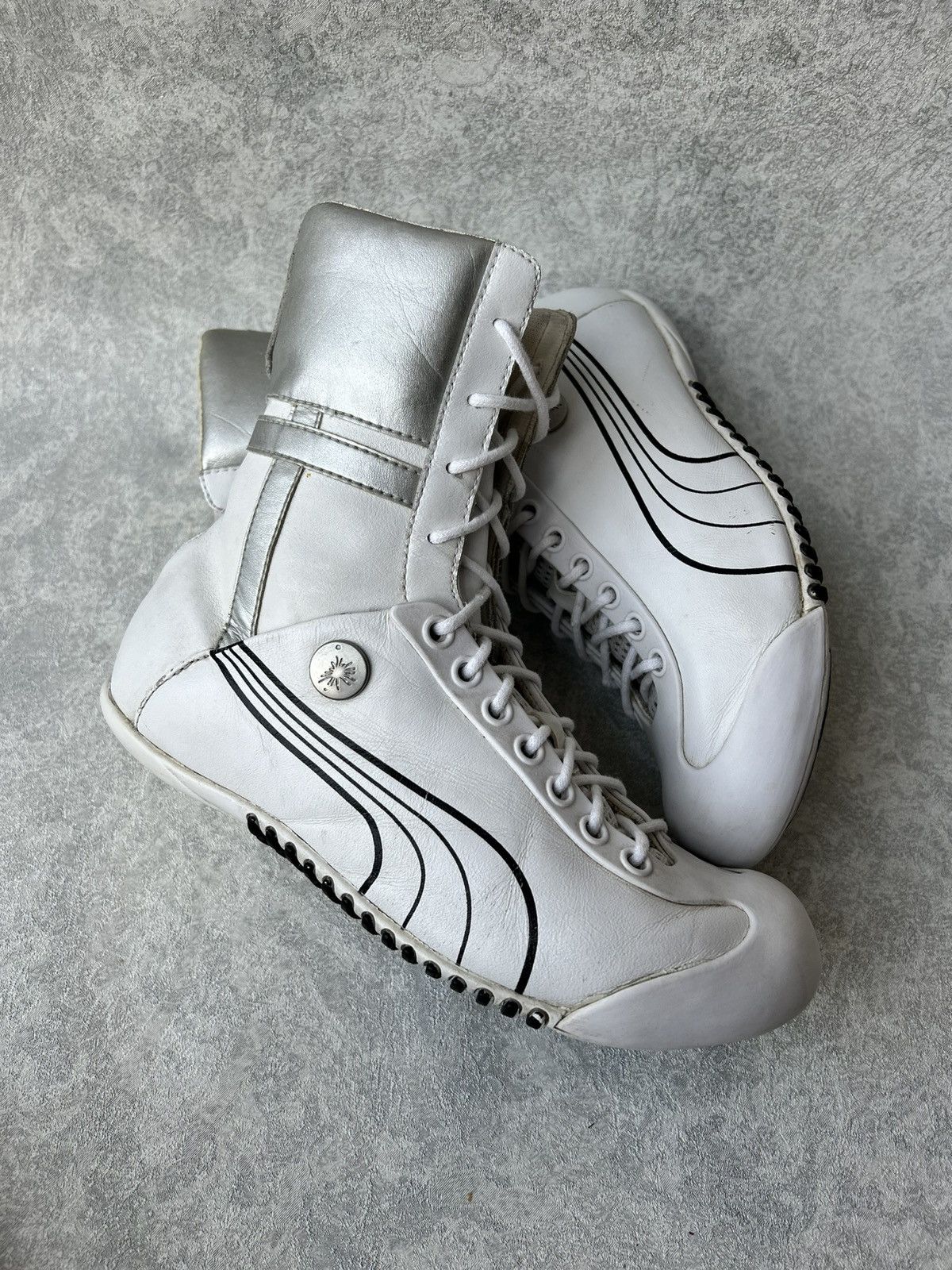 Maison MIHARA YASUHIRO × Puma Y2K Puma x Mihara Yasuhiro Leather Hi Top Sneakers Size US 5 / EU 37 - 1 Thumbnail