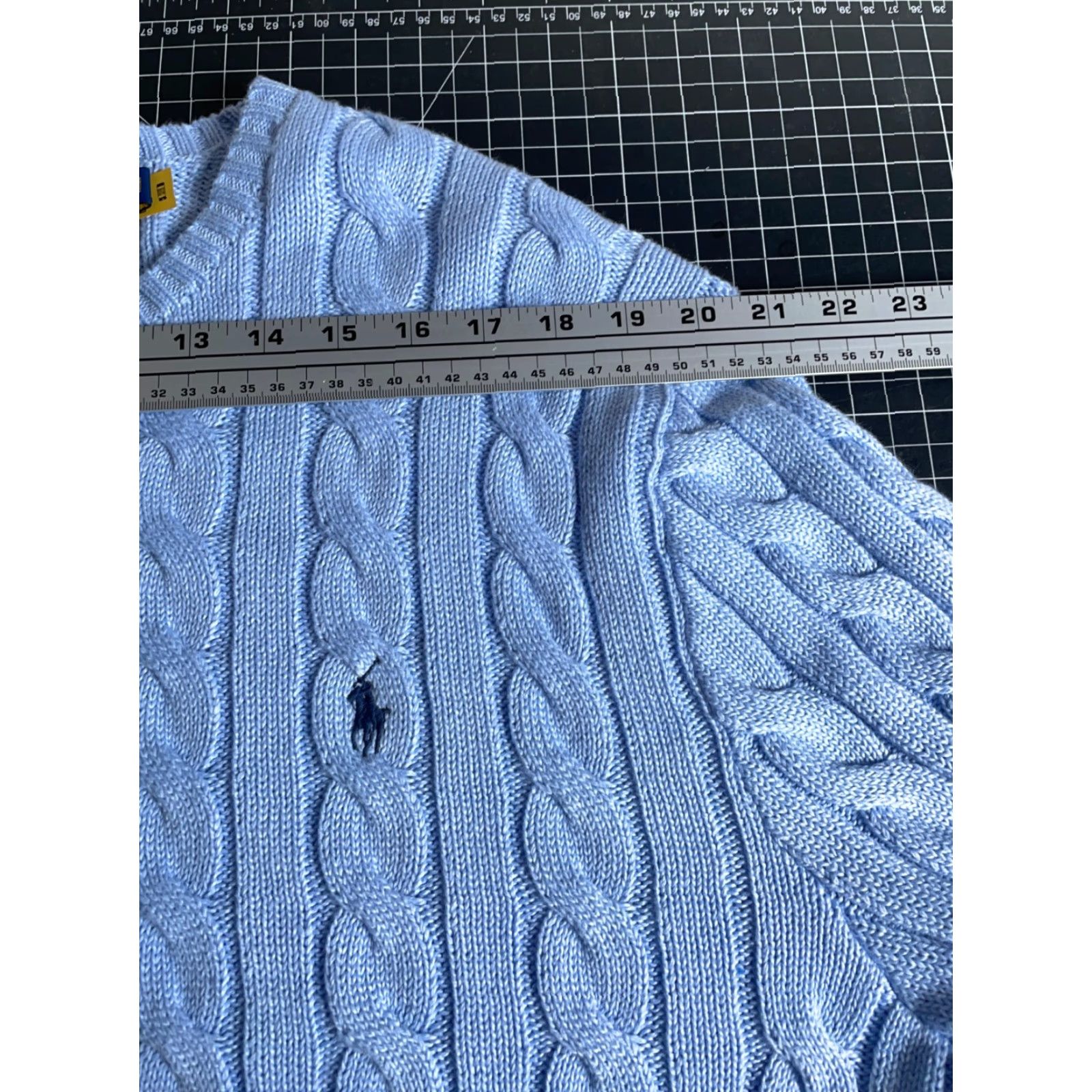 Polo Ralph Lauren Polo Ralph Lauren Sweater Men XL Blue Cable Knit 100% Cotton Crewneck Size US XL / EU 56 / 4 - 7 Thumbnail
