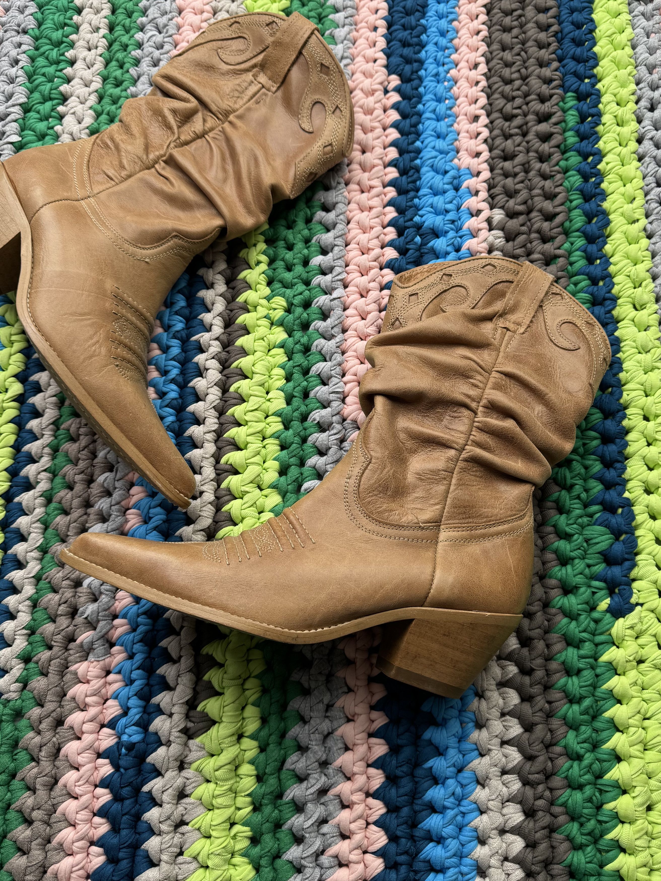 Vintage Vintage Cowboy Leather Boots (ET1) Size US 9 / IT 39 - 3 Thumbnail