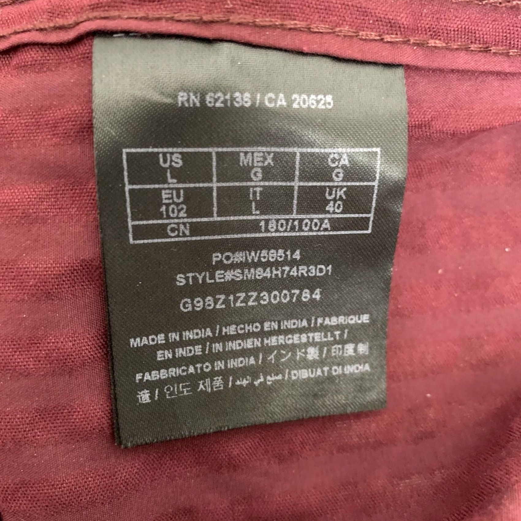 Guess GUESS Shirt Mens Large Wine Red Military Button Up Pockets Long Sleeve Collared Casual Travel Size US L / EU 52-54 / 3 - 4 Thumbnail
