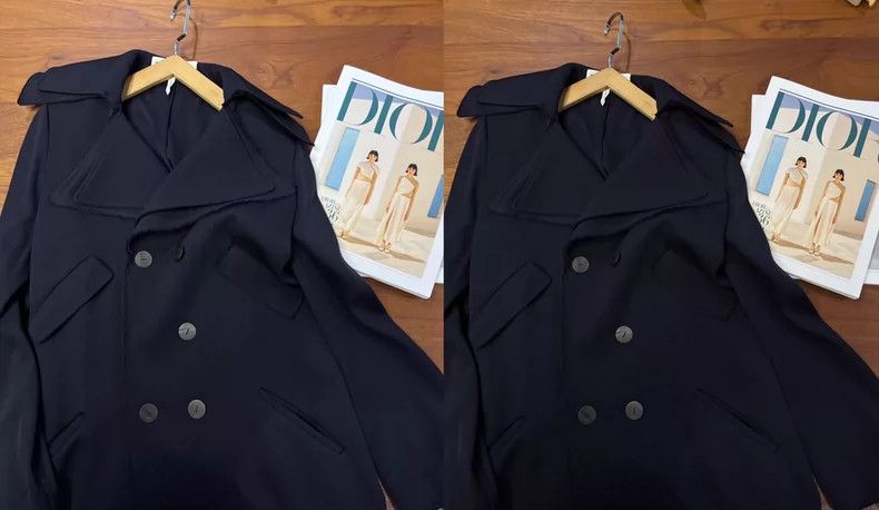 Loewe Loewe Double collar trench coat, dark blue Size S / US 4 / IT 40 - 4 Thumbnail
