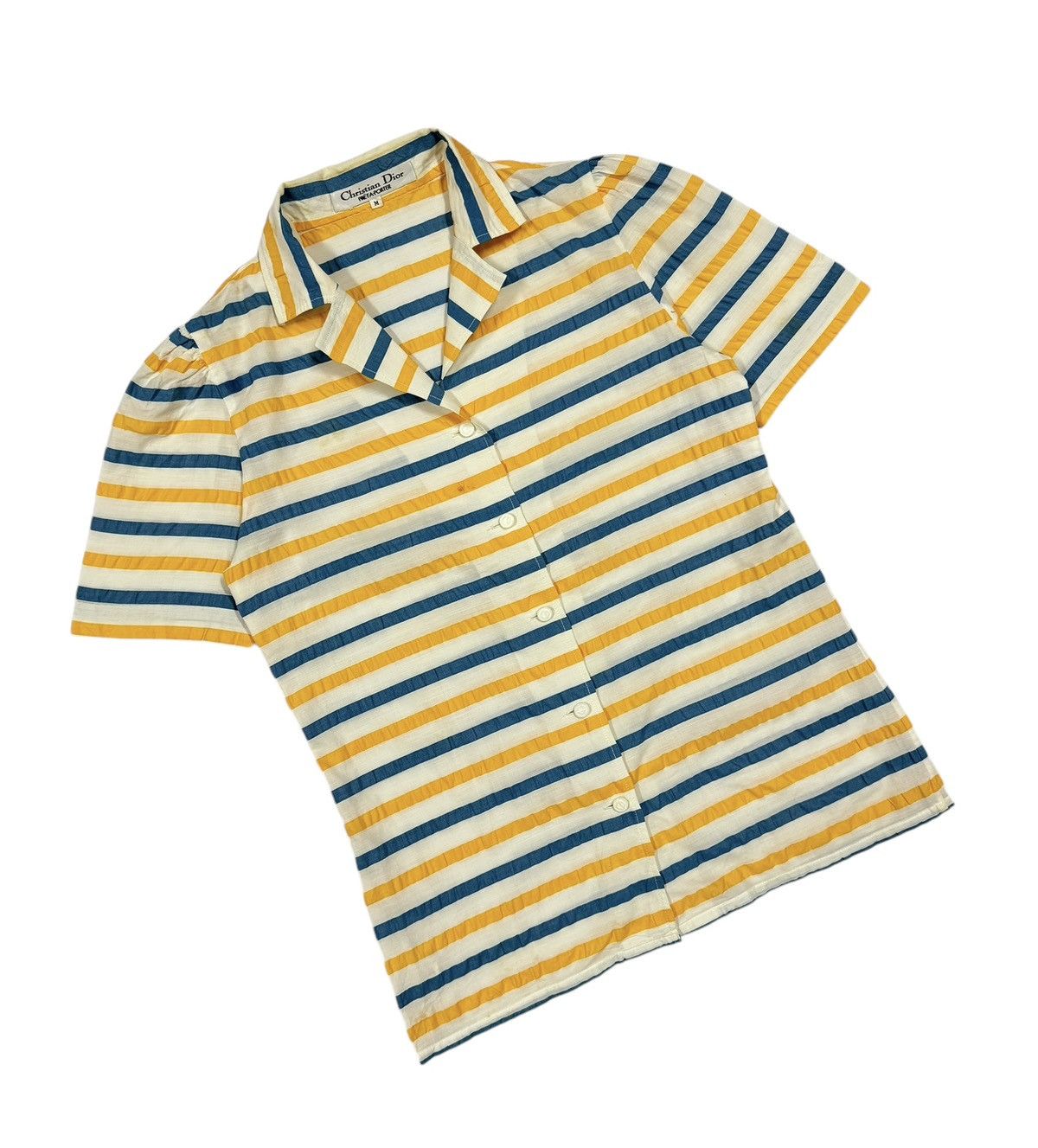 Christian Dior Monsieur × Vintage Vtg🔥Christian Dior Pret-A-Porter Striped Wrickle Shirt Size S / US 4 / IT 40 - 5 Thumbnail
