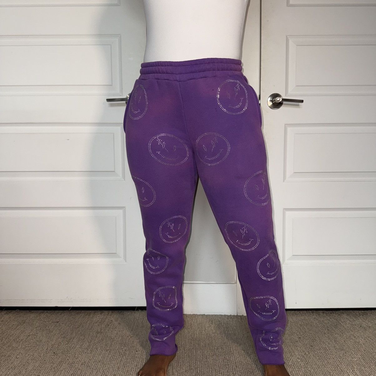 RETROVERT Purple Retrovert Smiley Sweatpants Size US 34 / EU 50 - 1 Thumbnail