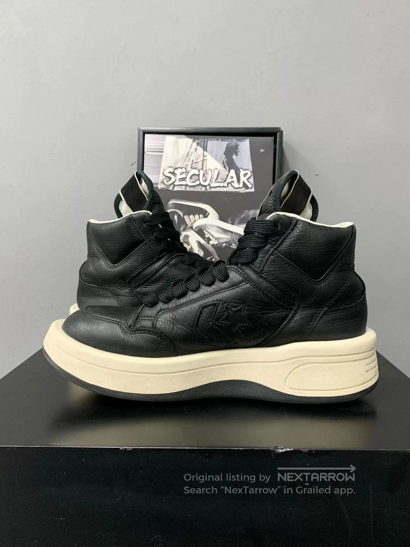 Rick Owens Drkshdw Rick Owens Converse Turbodrk Weapon Leather. Size US 7.5 / EU 40-41 - 6 Thumbnail