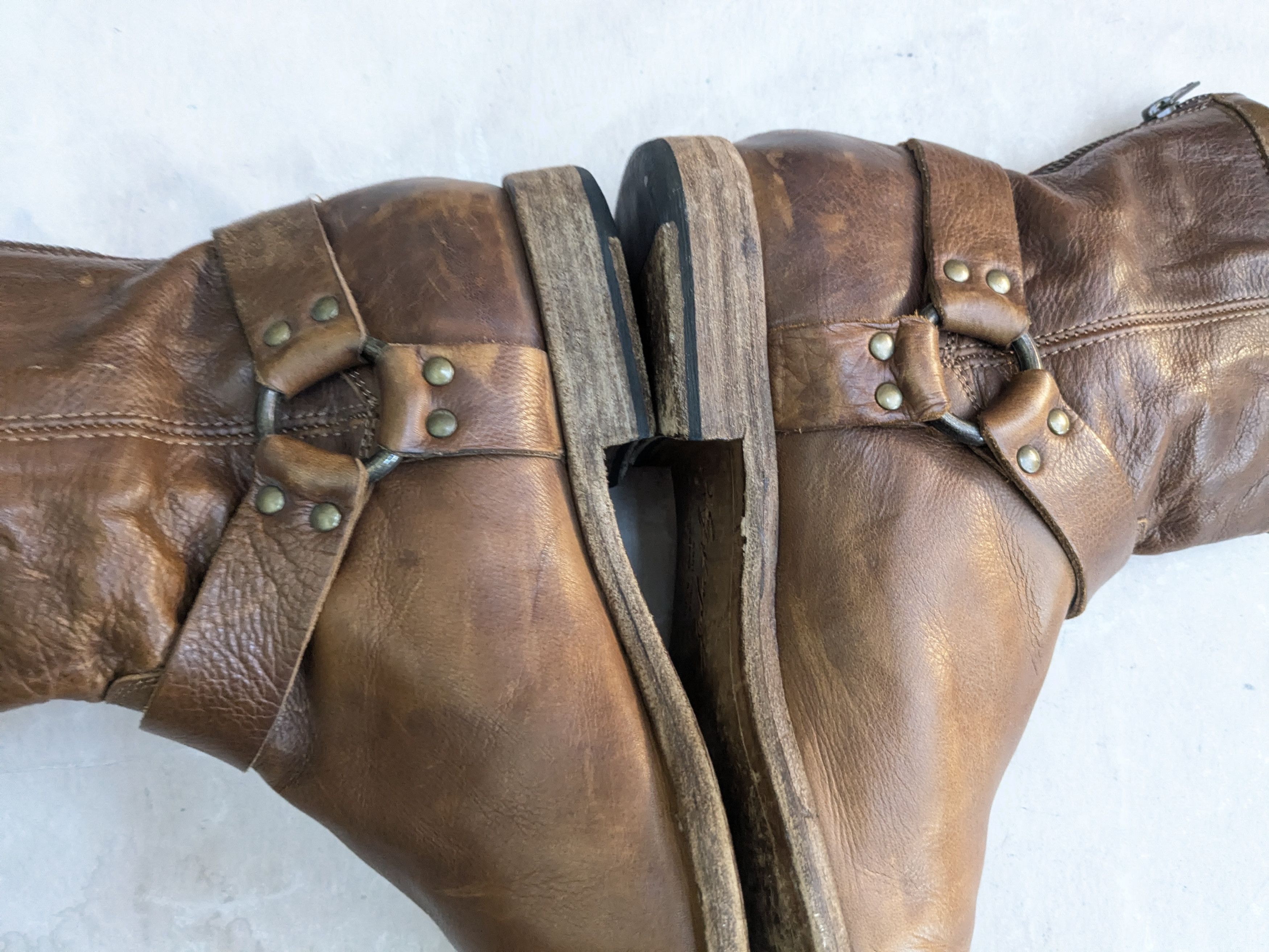 Frye Frye Harness Boots Brown Leather 11 D Leather Buckle Size US 11 / EU 44 - 12 Thumbnail