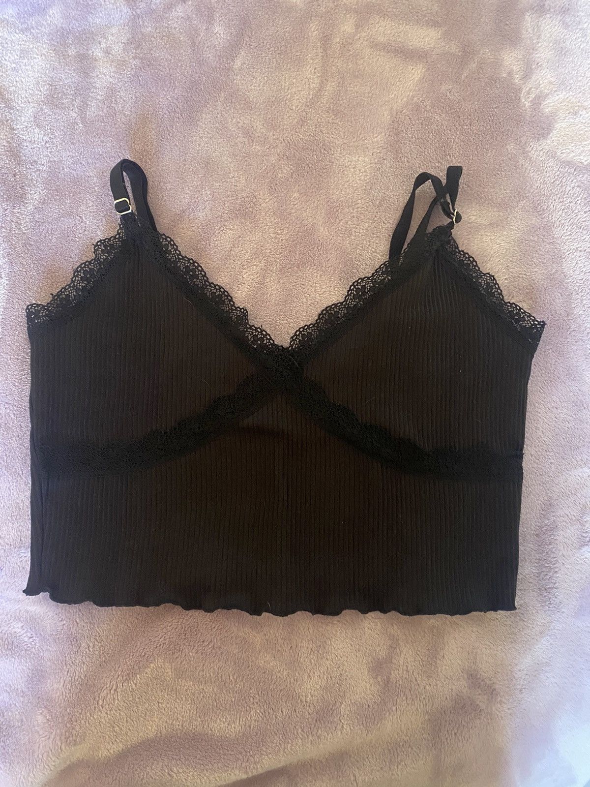 Divided Black lace crop top Size M / US 6-8 / IT 42-44 - 1 Thumbnail