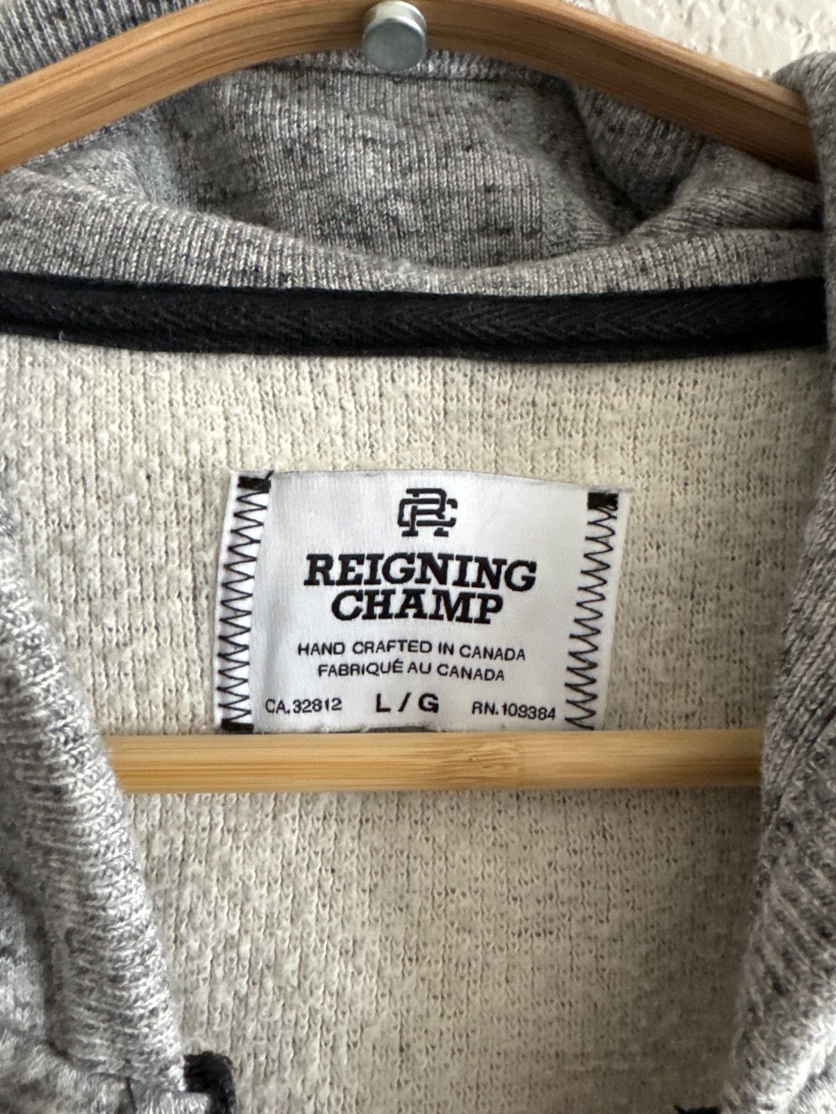 Reigning Champ Light Grey Cotton Blend Hoodie Size US L / EU 52-54 / 3 - 8 Thumbnail
