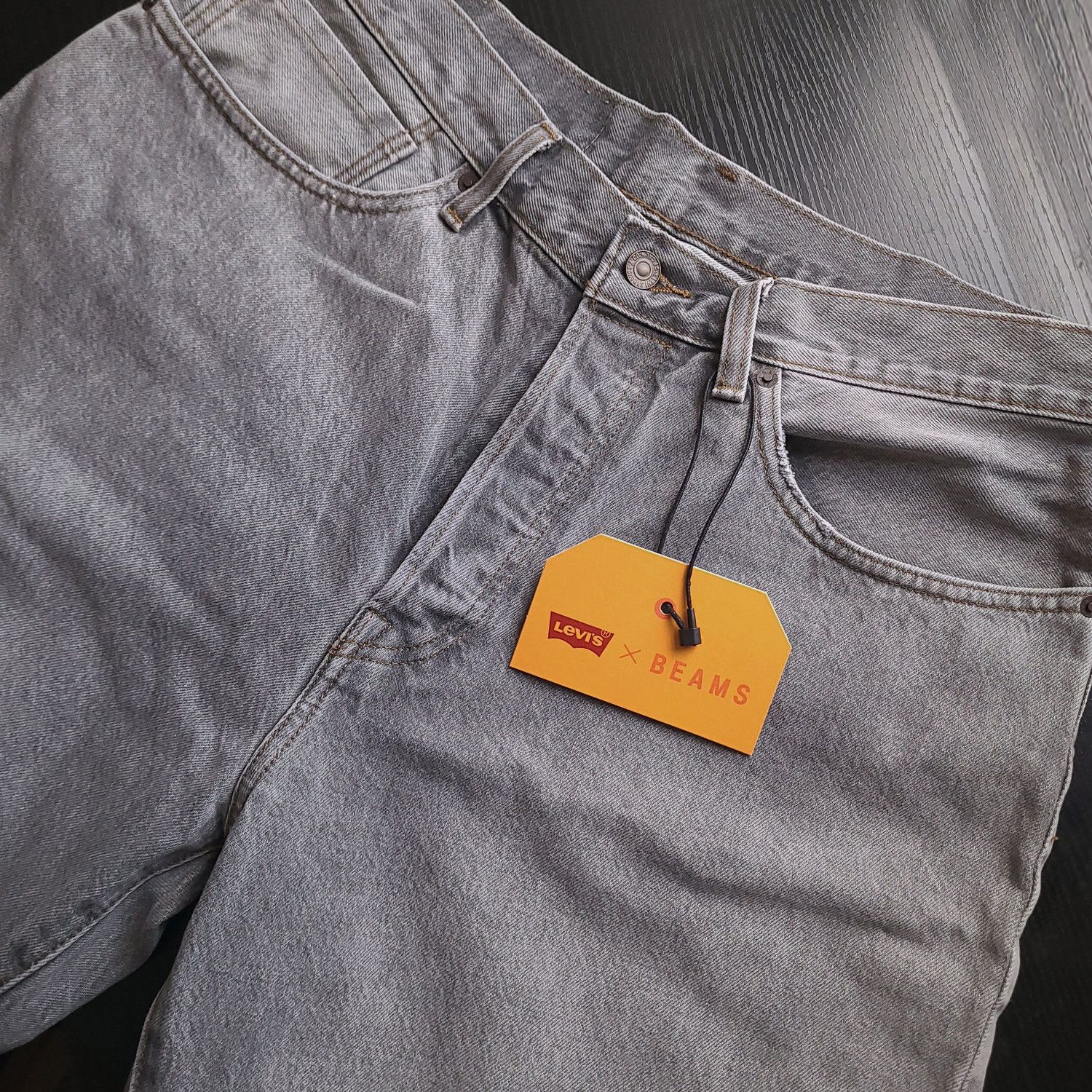 Beams Japan × Levi's Relaxed Fit Japan Selvedge Grey Jeans 34W Limited Edition Size US 34 / EU 50 - 2 Thumbnail