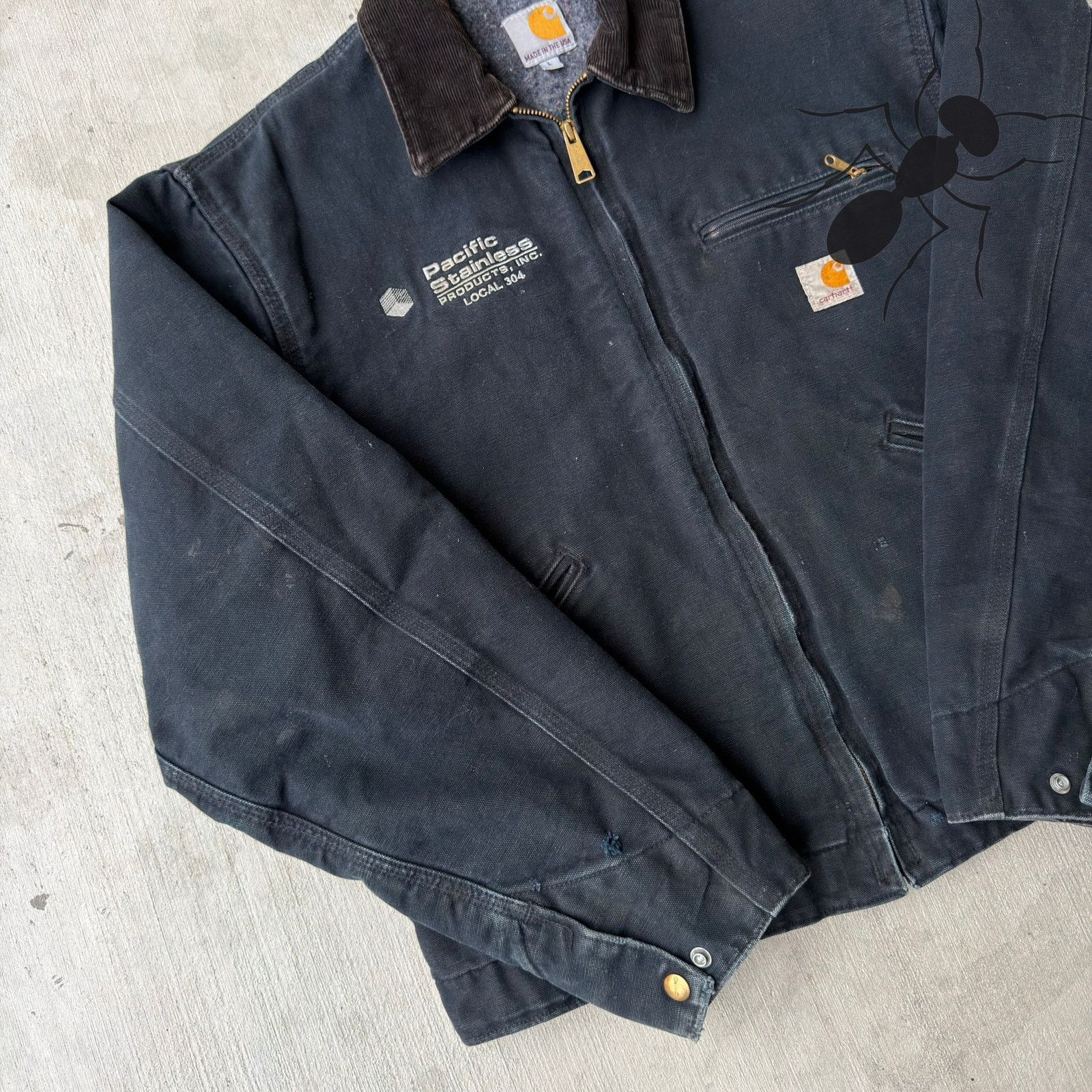 Carhartt × Vintage Carhartt J001 black Detroit work wear jacket Size US L / EU 52-54 / 3 - 4 Thumbnail