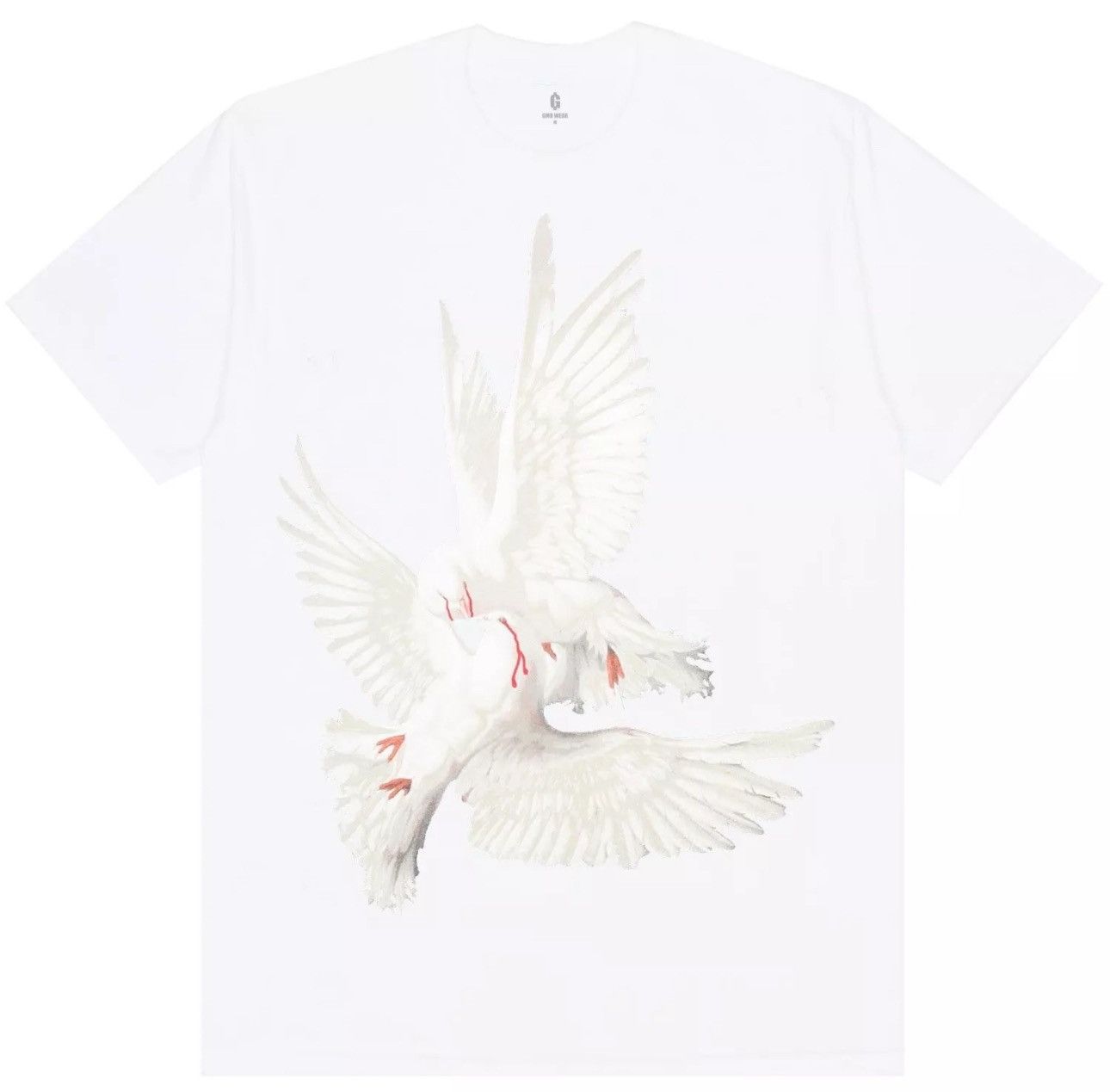 image of Goth&money Goth Money Records Crying Doves Tee in White, Men's (Size Medium)