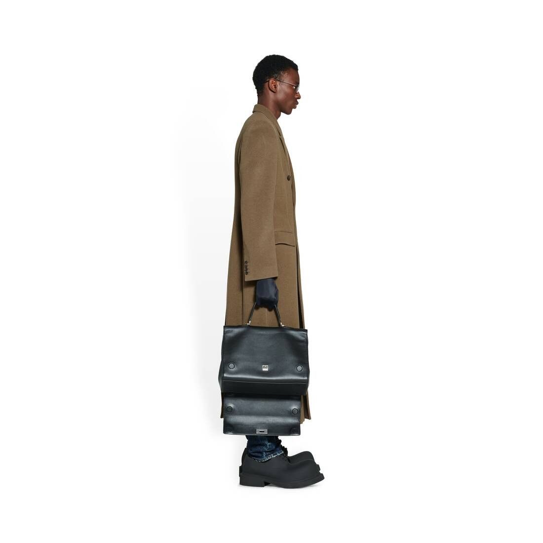 Balenciaga o1tr1nto0825 Hourglass Coat in Dark Beige Size US L / EU 52-54 / 3 - 3 Thumbnail
