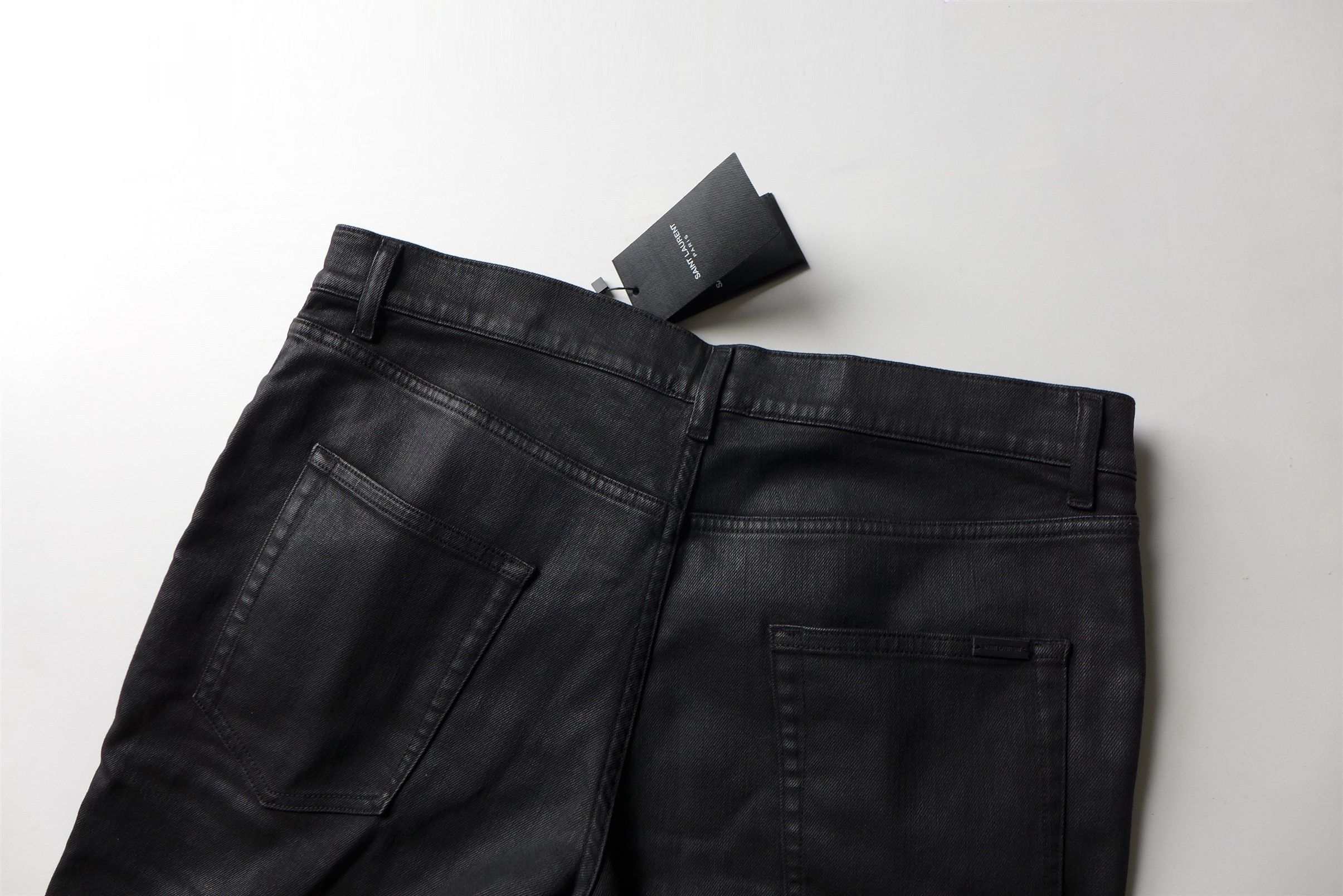 Saint Laurent Paris Saint Laurent D02 Jeans --- Coated Black Denim Size US 38 / EU 54 - 11 Thumbnail