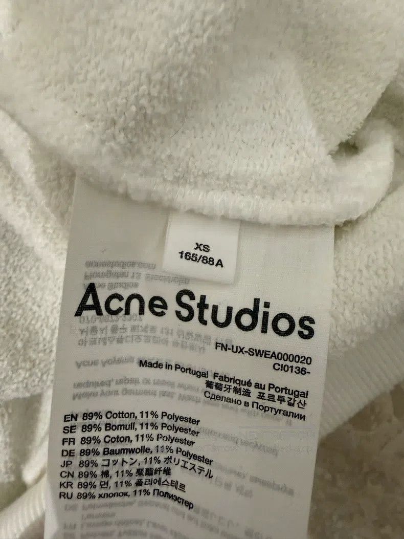 Acne Studios Acne Studios 1996 Slogan Hoodie Gray White Size XS / US 0-2 / IT 36-38 - 5 Thumbnail