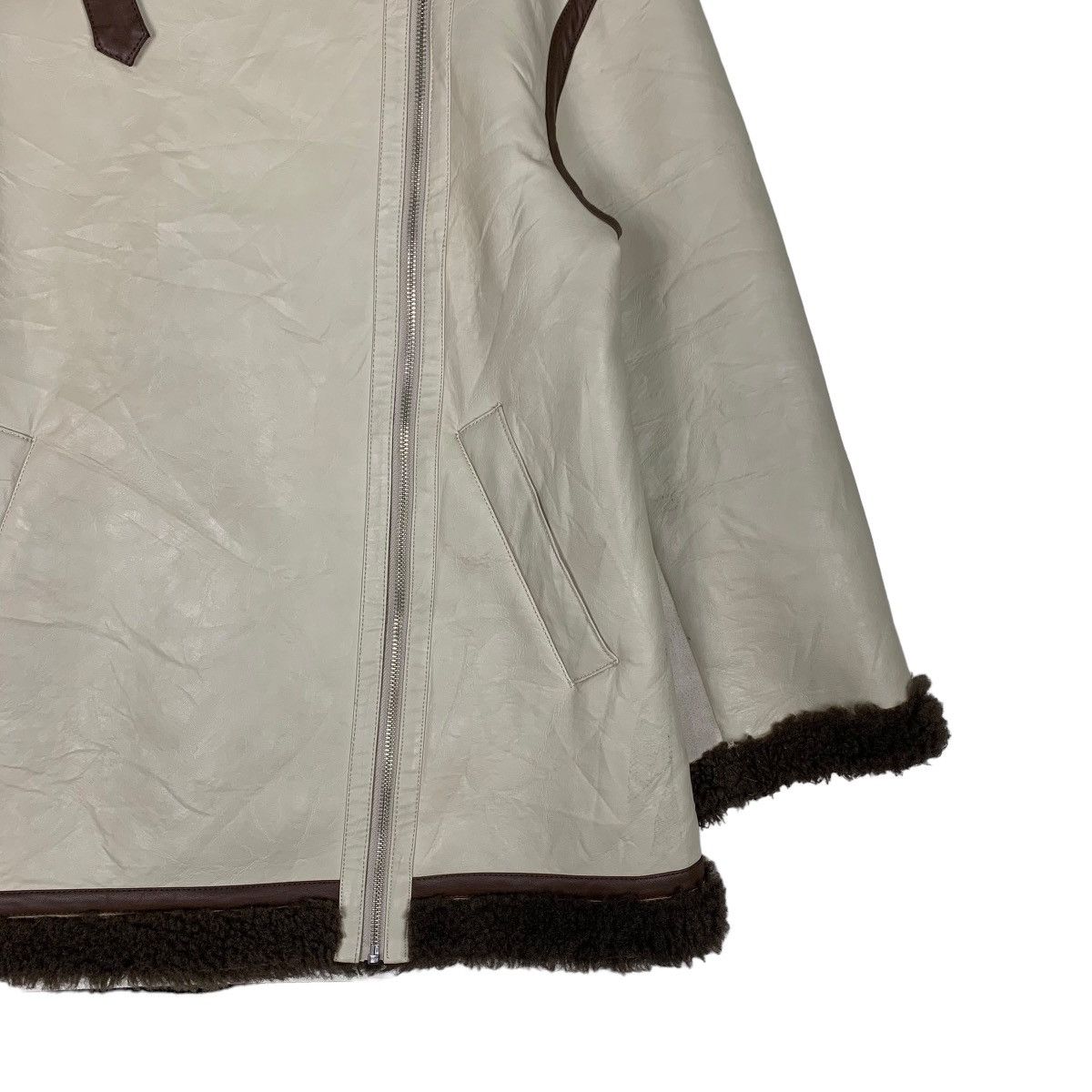 Japanese Brand MURUA Asymmetrical Sherpa Jacket #0506-C23 Size US S / EU 44-46 / 1 - 4 Thumbnail