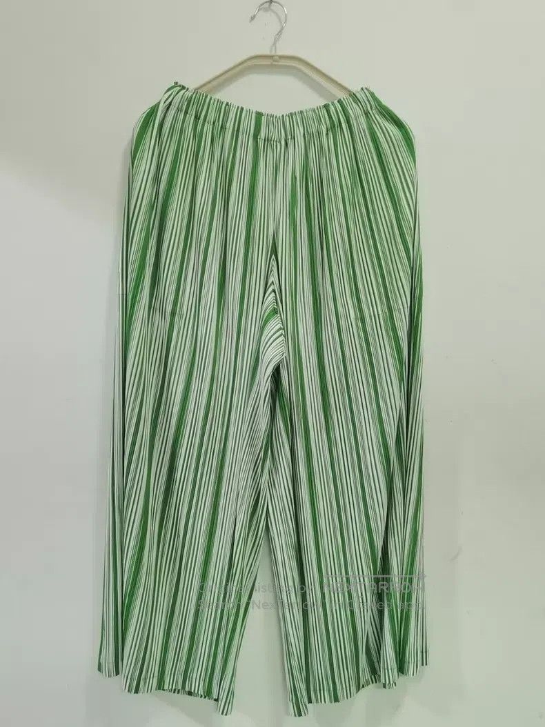 Issey Miyake Issey Miyake size:1 Green Wide-Leg Pants Size 22" - 1 Thumbnail