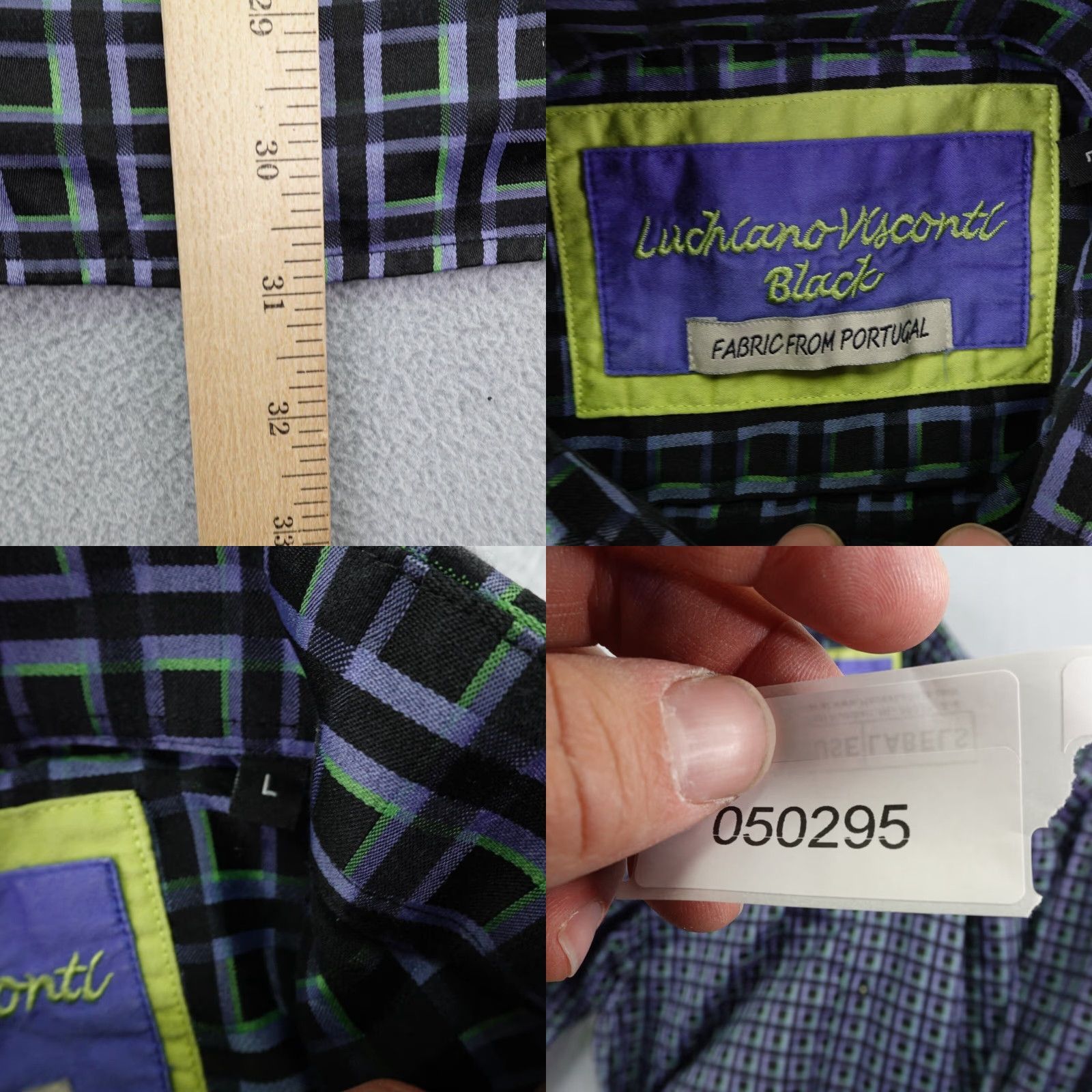 Luchiano Visconti VINTAGE Luchiano Visconti Plaid Button Up Shirt Men Large Black Regular Fit Long Sleeve Size US L / EU 52-54 / 3 - 8 Thumbnail