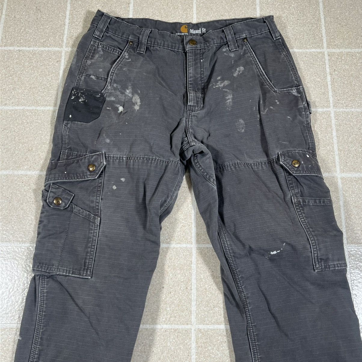 Carhartt Carhartt Cargo Pants Men's 32x30 Gray Ripstop Flannel Lined Size US 32 / EU 48 - 2 Thumbnail