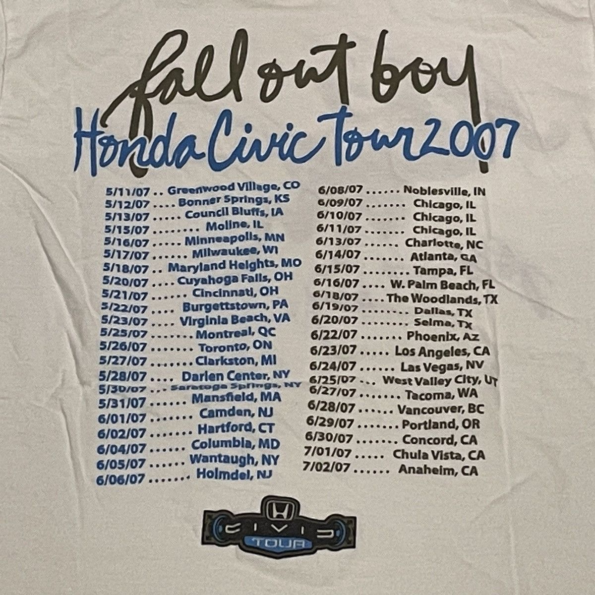 Band Tees Rare Vintage 2007 Fall Out Boy Band Tour T Shirt Emo Size US S / EU 44-46 / 1 - 3 Thumbnail