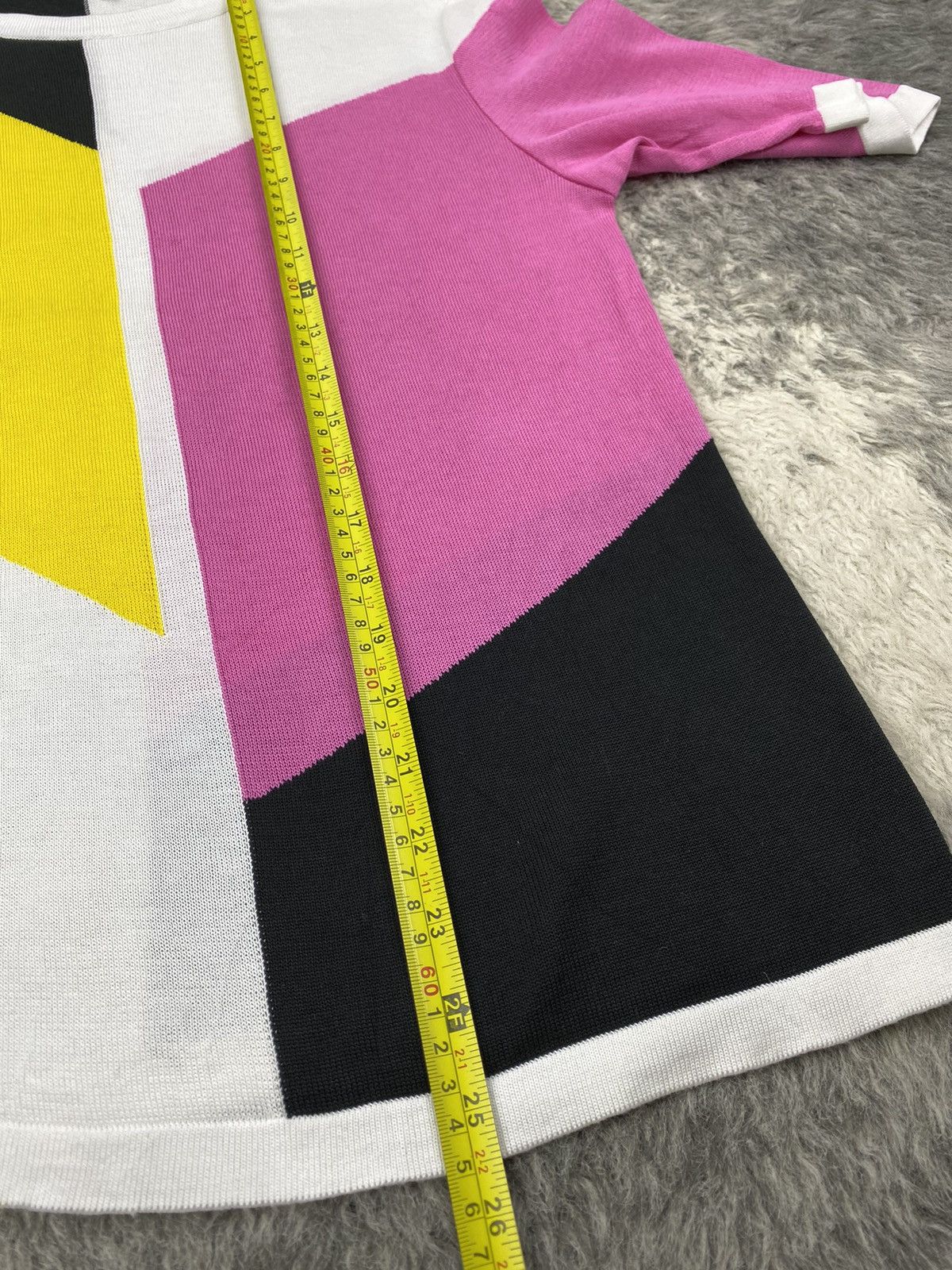 Christian Dior Monsieur × Dior Vintage CHRISTIAN DIOR Parallelograms Geometric Knit Shirt Size M / US 6-8 / IT 42-44 - 18 Thumbnail