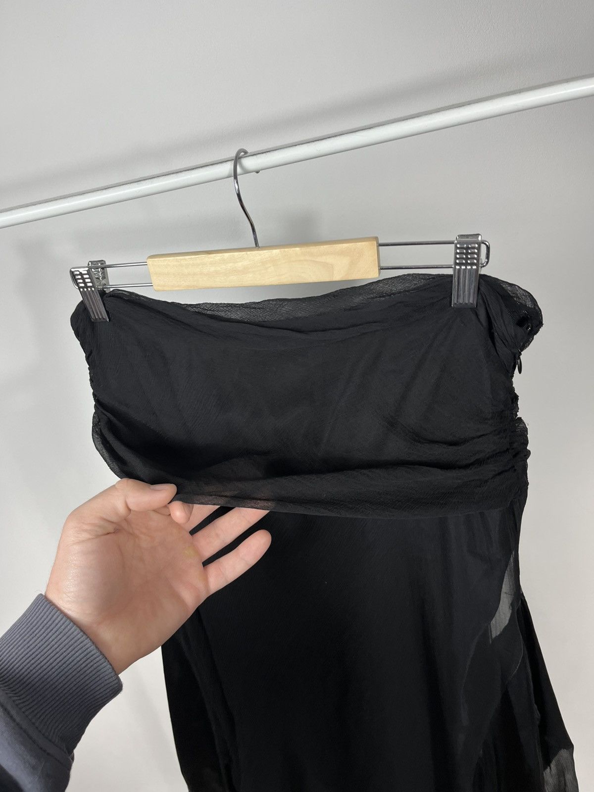 TWINSET Twin Set Simona Barbieri Silk Skirt Black Sheer Layered Size 32" / US 10 / IT 46 - 4 Thumbnail