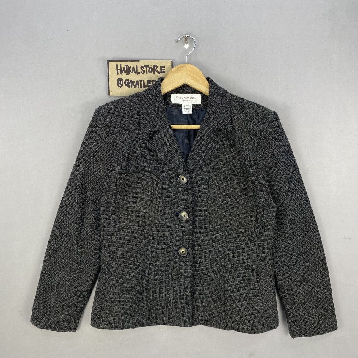 Vintage Jones New York Vintage Charcoal Formal Blazer-Boxy Fit Size XS / US 0-2 / IT 36-38 - 1 Thumbnail