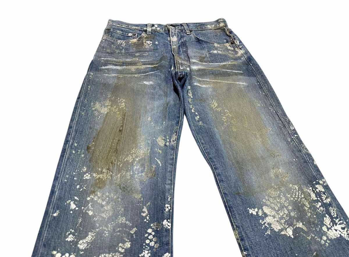 Yoshiyuki Konishi 🔥Archived Yoshiyuki Konishi Splatter Gold Painted Denim Size US 28 / EU 44 - 2 Thumbnail