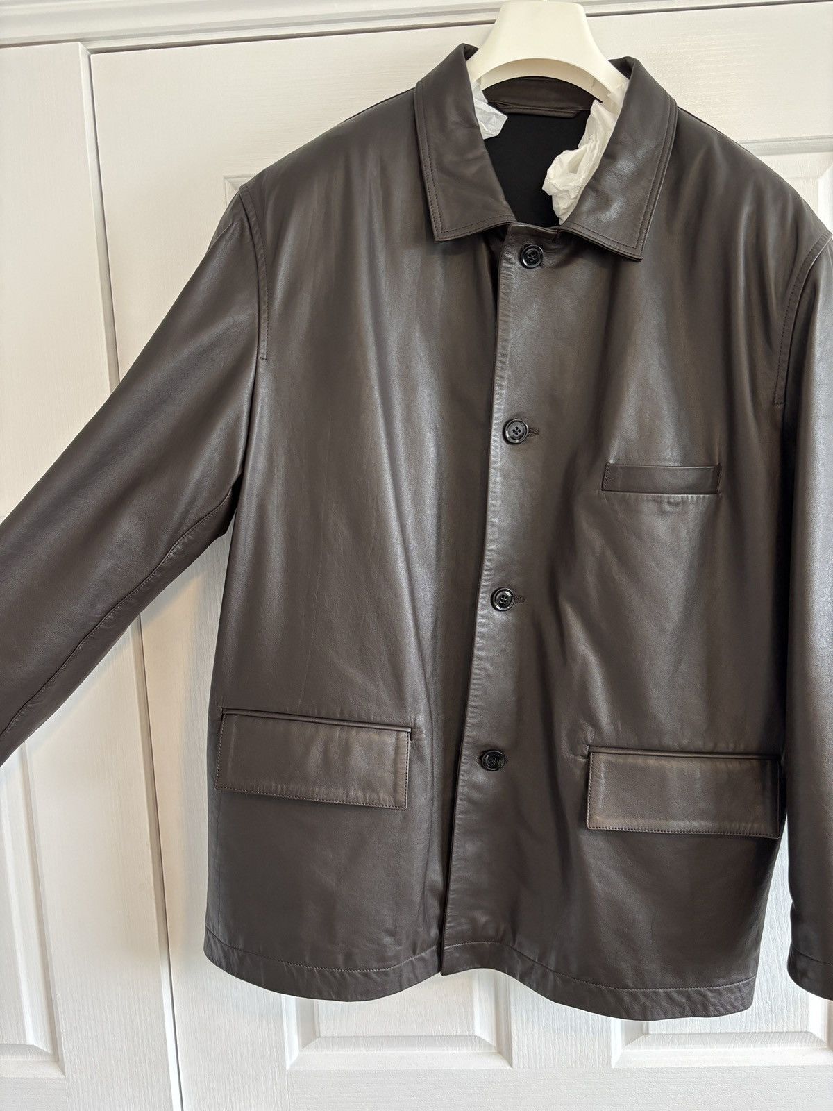 Lemaire Lemaire relaxed leather jacket, dark brown, size XL Size US XL / EU 56 / 4 - 6 Thumbnail