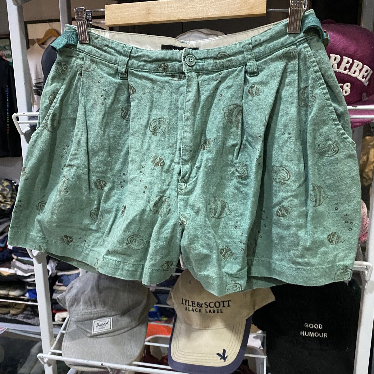 Ne-Net Ne-net Casual Pleated Short Pants Full Print Fish Size US 30 / EU 46 - 4 Thumbnail