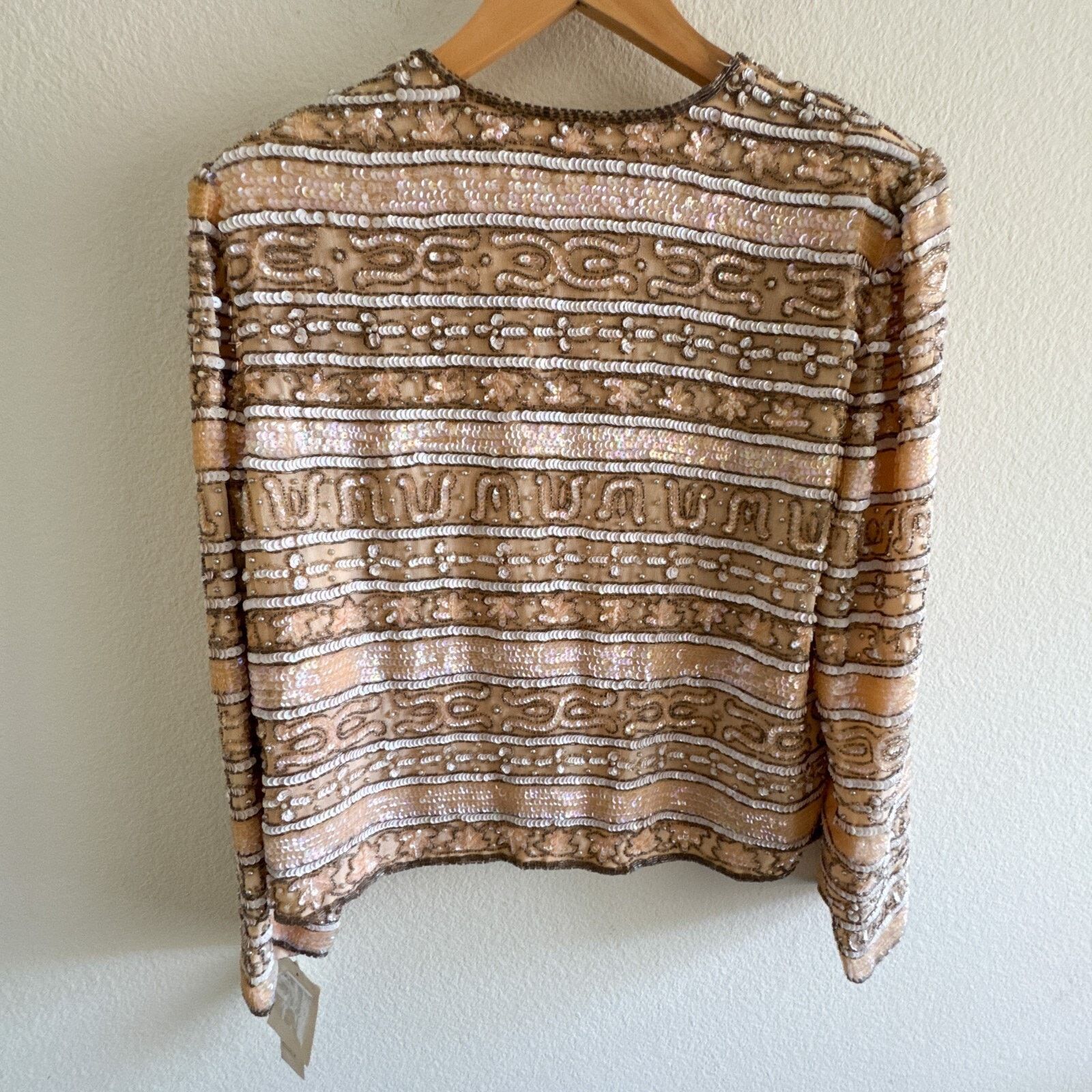 Other Nina Piccalino NWT Vintage Peach Beaded Sequin Jacket Sz 14 Size XL / US 12-14 / IT 48-50 - 10 Thumbnail