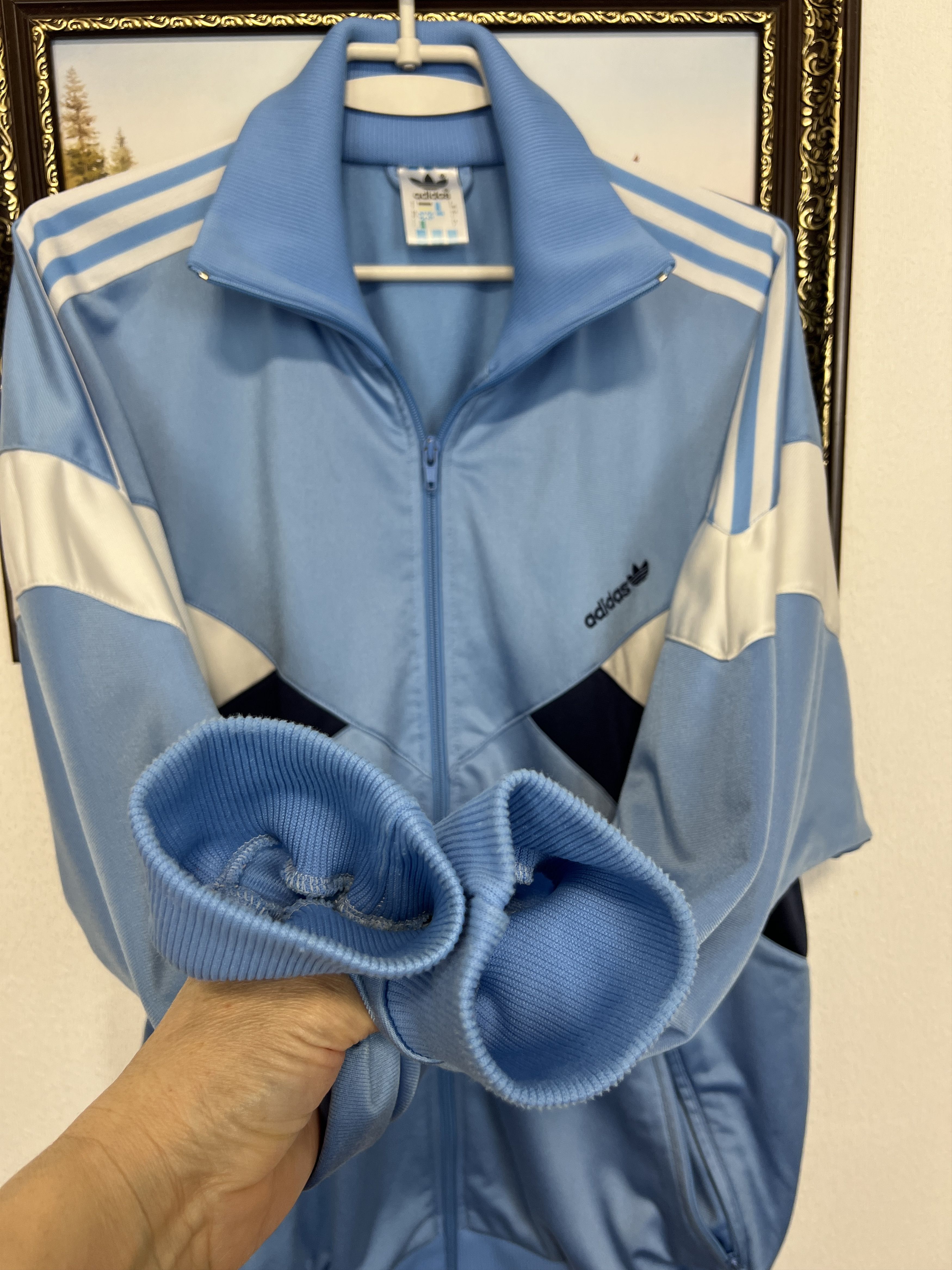 Adidas Vintage 90's White Blue Jacket Rare Track Top Y2K Hype Size US L / EU 52-54 / 3 - 6 Thumbnail
