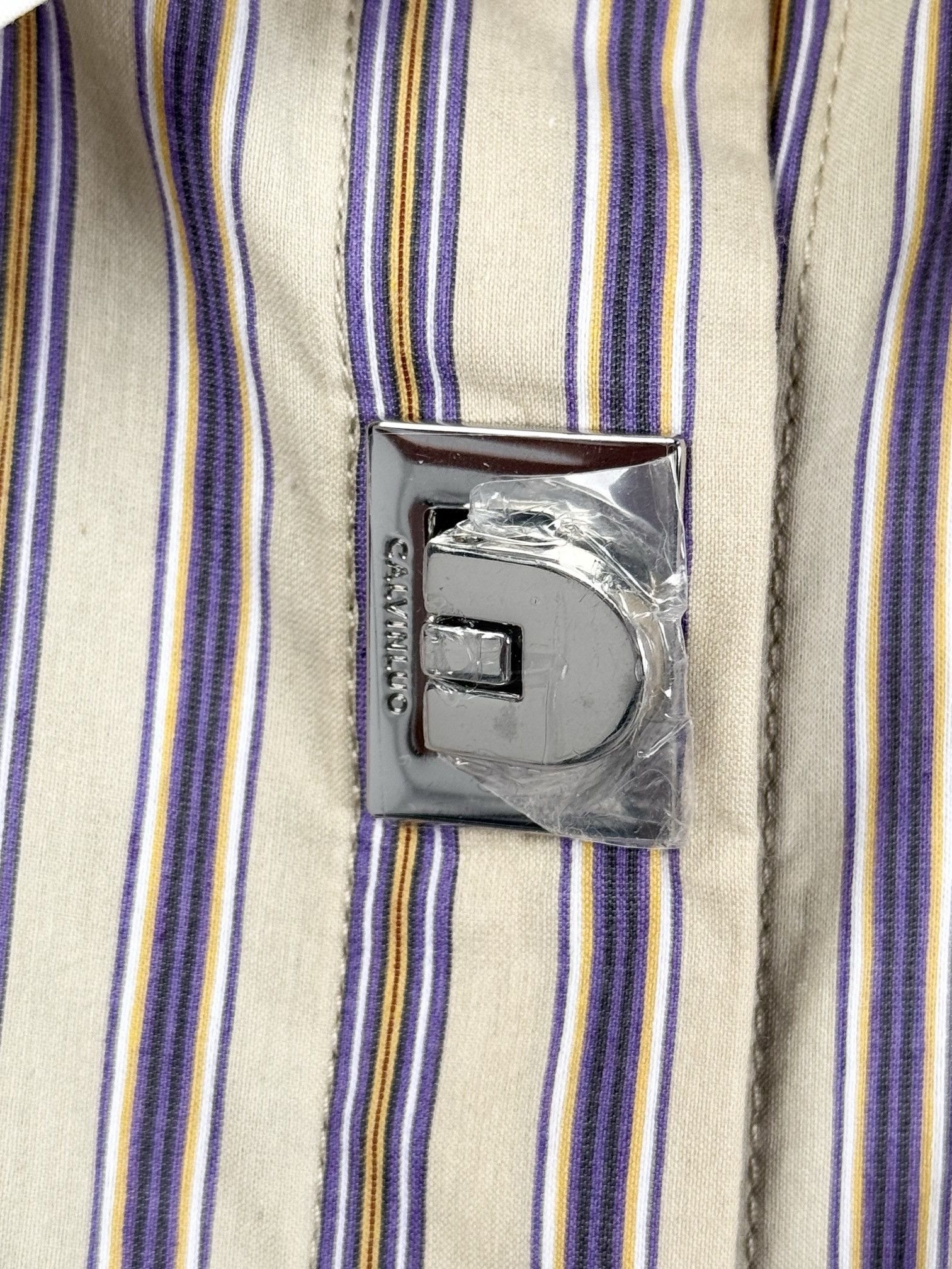 Designer UNWORN* Cut-off Cleric Stripe Button-up Shirt | CALVINLUO Size ONE SIZE - 7 Thumbnail