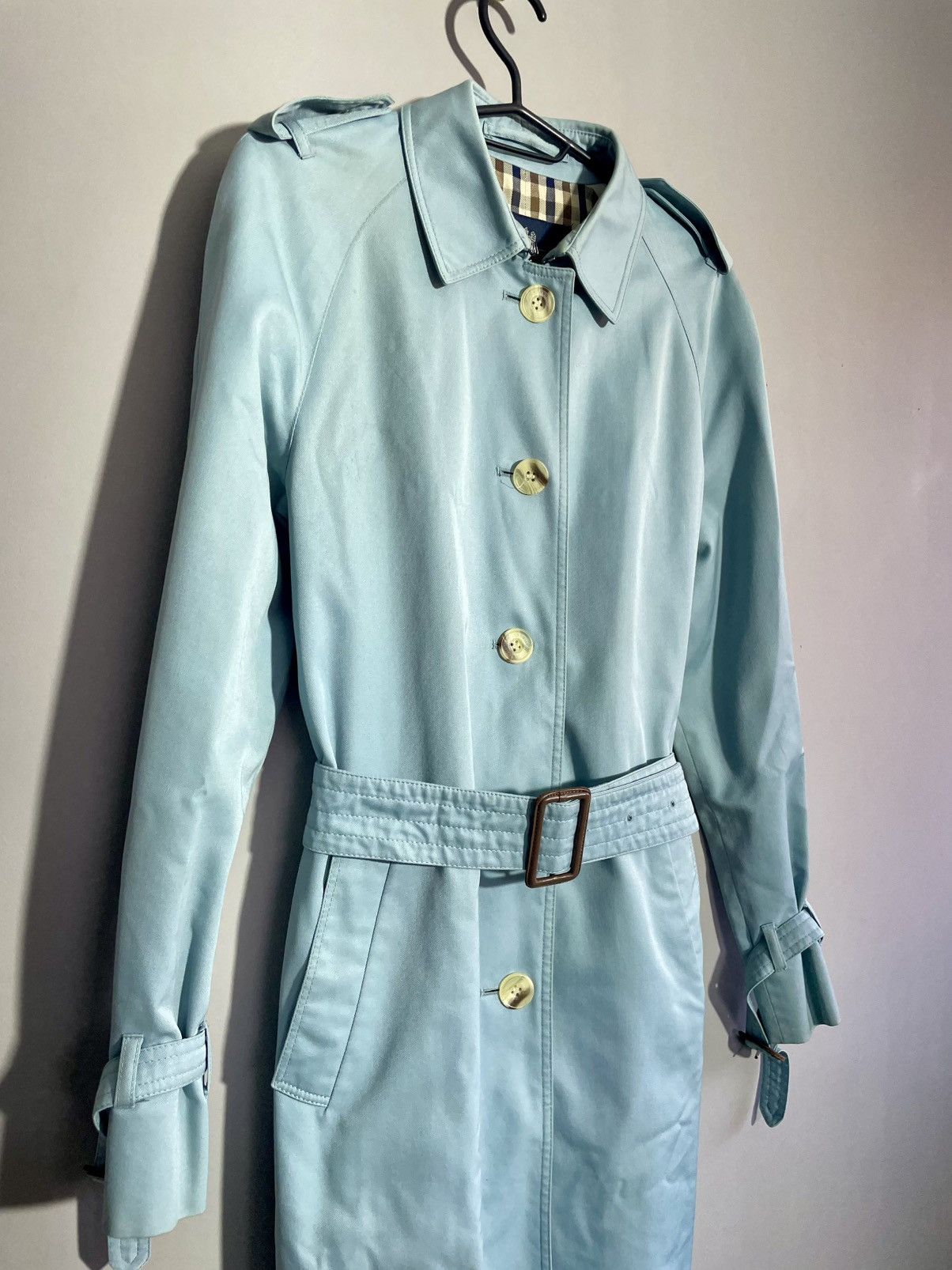 Aquascutum × Vintage Luxury Aquascutum Blue Trench Coat size 8R Size S / US 4 / IT 40 - 4 Thumbnail